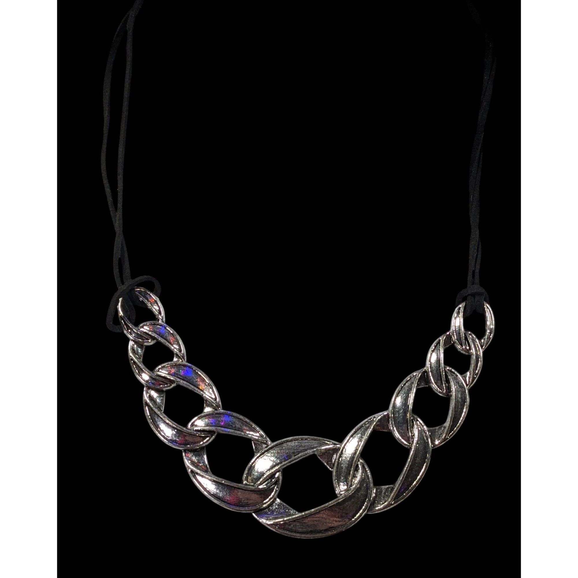 Other Streetwear Glam Chunky Faux Chain Necklace With Faux Suede C Size ONE SIZE - 2 Thumbnail