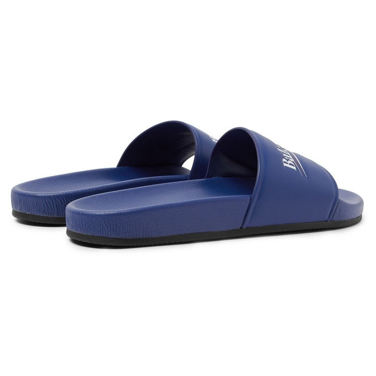 Balenciaga Balenciaga Blue Leather Campaign Logo Slide Sandal 44 11 Size US 11 / EU 44 - 13 Thumbnail