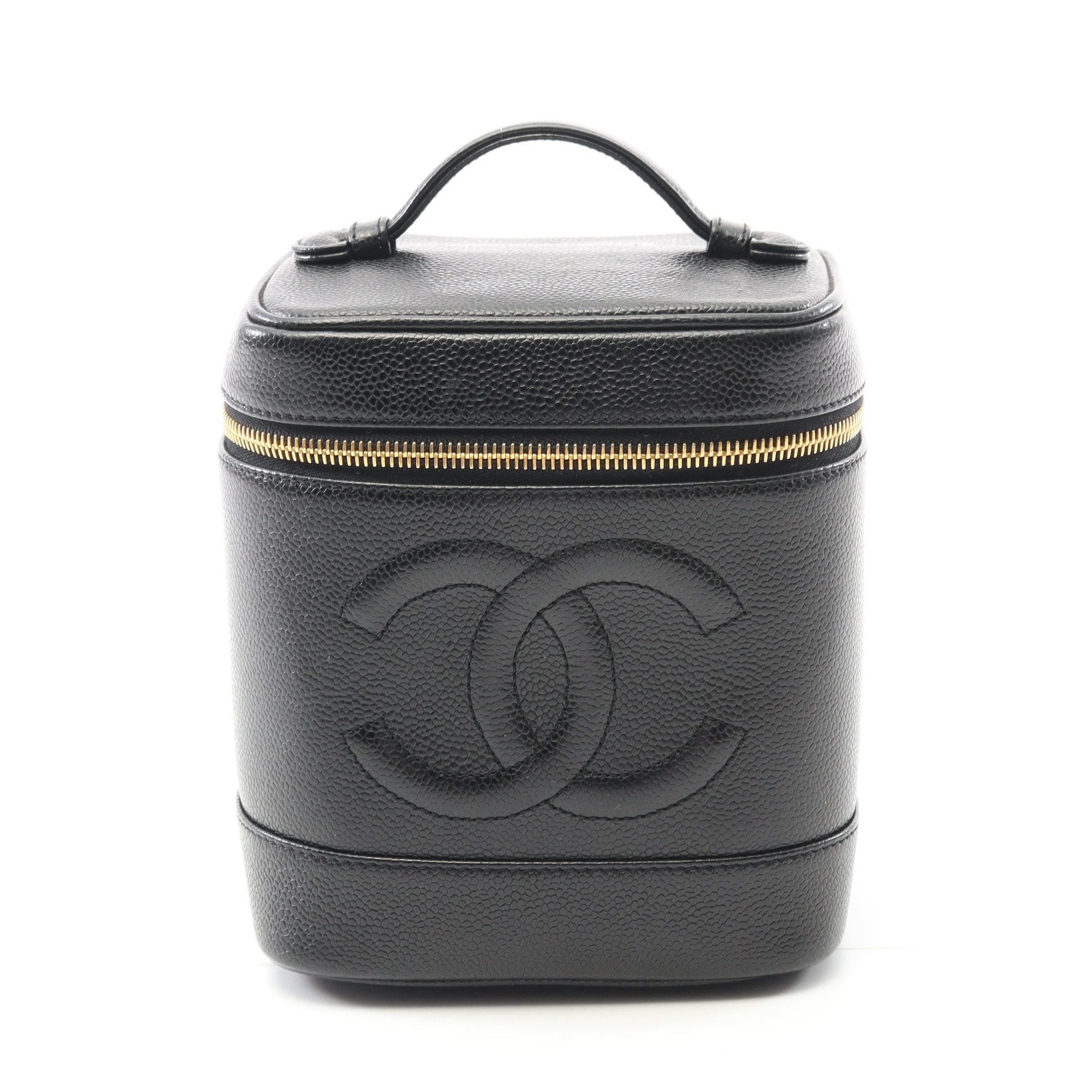 Chanel Chanel Coco Mark Handbag Vanity Bag Caviar Skin Black Gold Hardware Size ONE SIZE - 1 Thumbnail