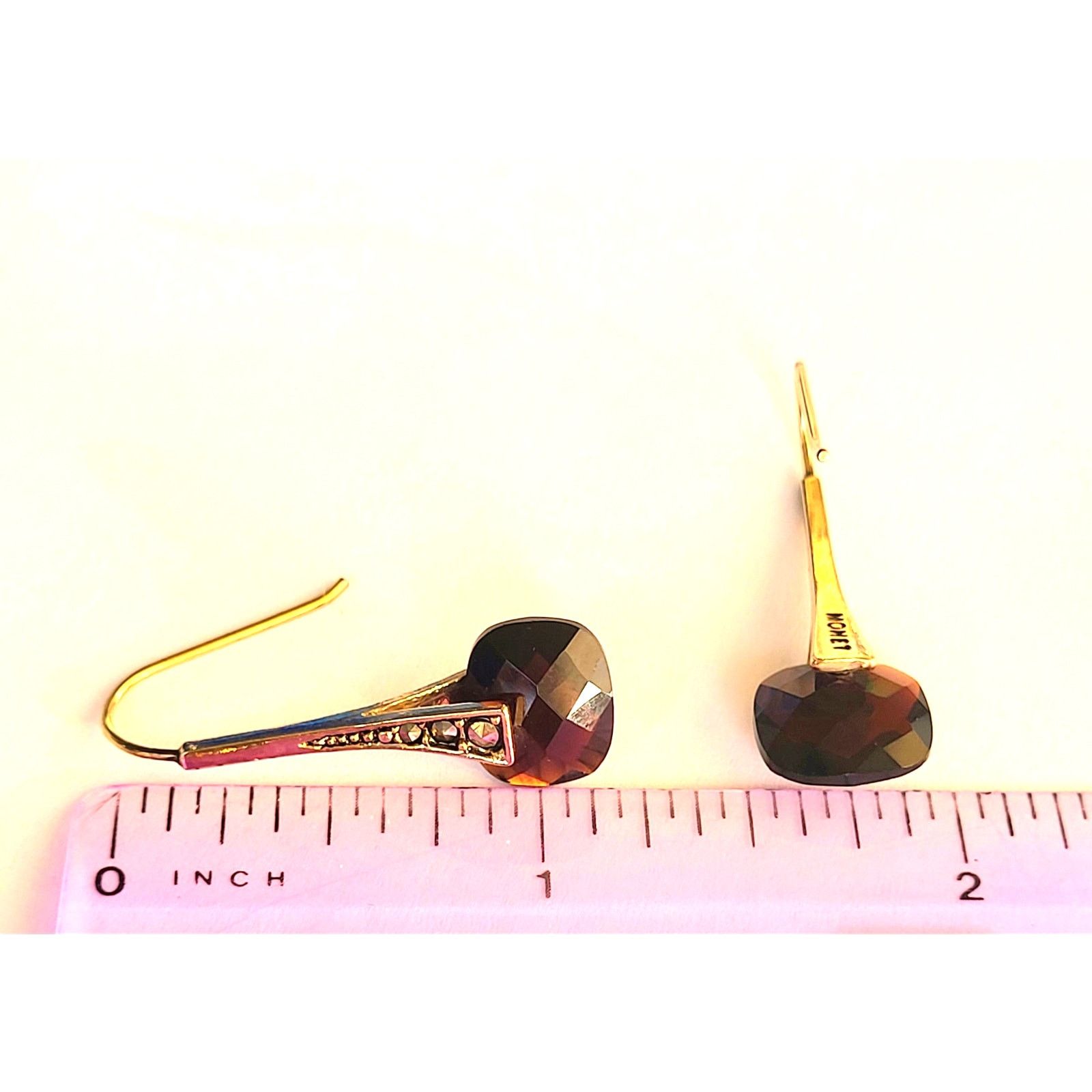 Monet 2 Pairs VTG Monet Gold Earrings Pierced Signed Size ONE SIZE - 6 Thumbnail