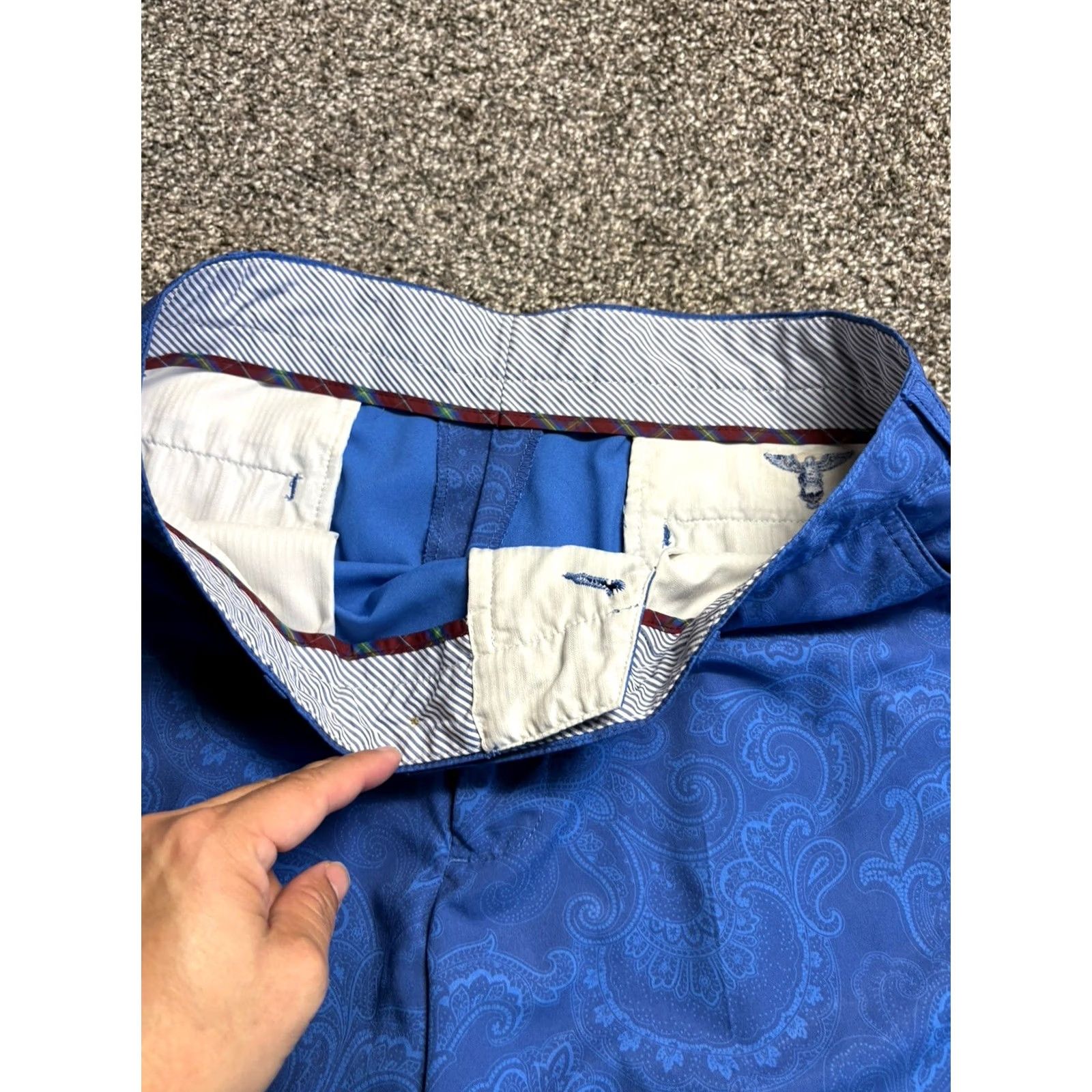 Vintage Donald Ross Golf Shorts Mens 35 Royal Blue Paisley Champions Country Club Eagle Shirt? Size US 35 - 7 Thumbnail