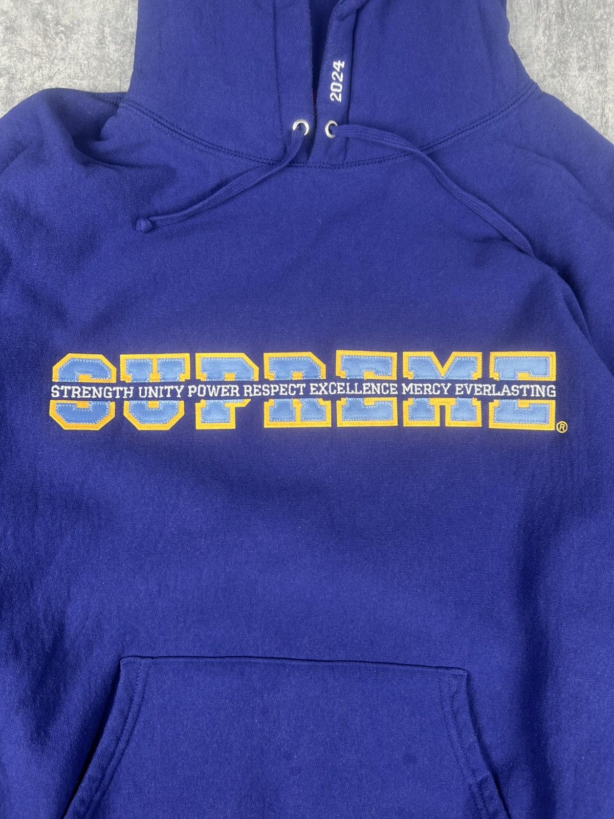 Supreme Supreme Collegiate Blue Hoodie 2024 - Size L Size US L / EU 52-54 / 3 - 5 Thumbnail