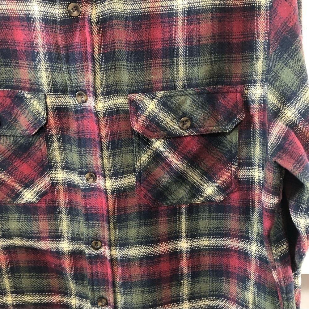 Other green plaid flannel fleece lumberjack button down shirt sz M Size US M / EU 48-50 / 2 - 3 Thumbnail