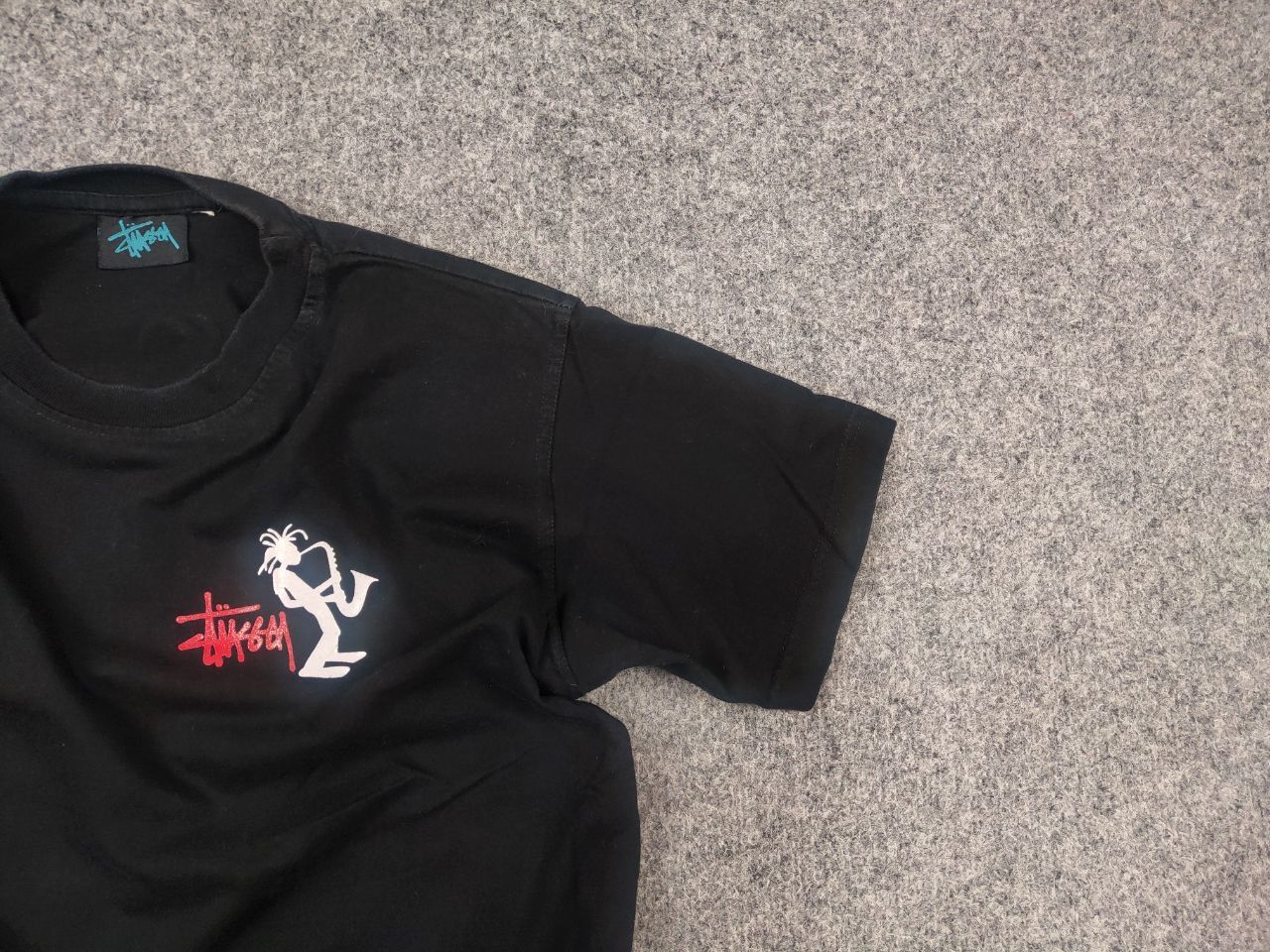 Stussy Rare Vintage 90's Stussy T-shirt Logo Jazz Shadow Man Tee Size US S / EU 44-46 / 1 - 8 Thumbnail