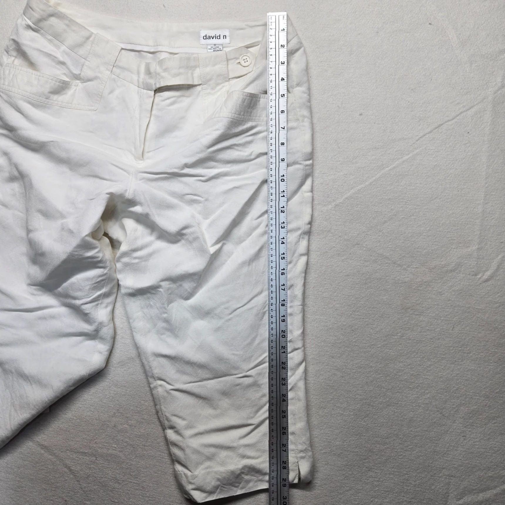 Vintage VINTAGE David N. Cropped Pants Woman 14 Ivory Linen Blend High Rise Front Pleated Zipper Cropped Cropped Pattern Solid Dress Pant Women Size 36" / US 14 / IT 50 - 6 Thumbnail