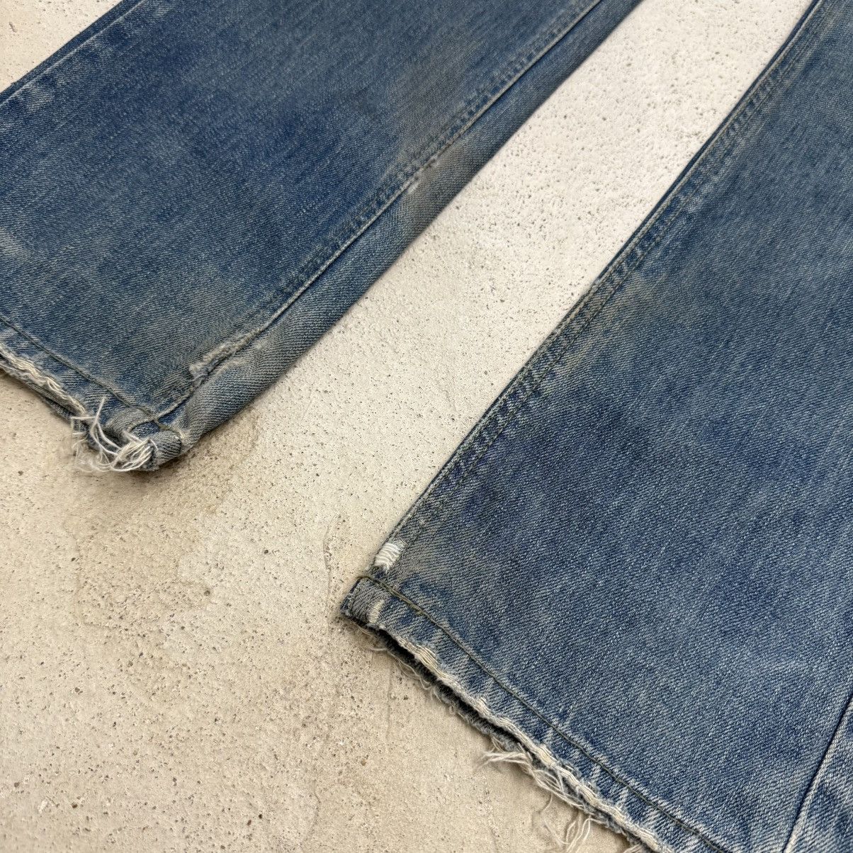 Japanese Brand Japanese Muddy Distressed Whisker Low Rise Denim Pants Size US 29 - 6 Thumbnail