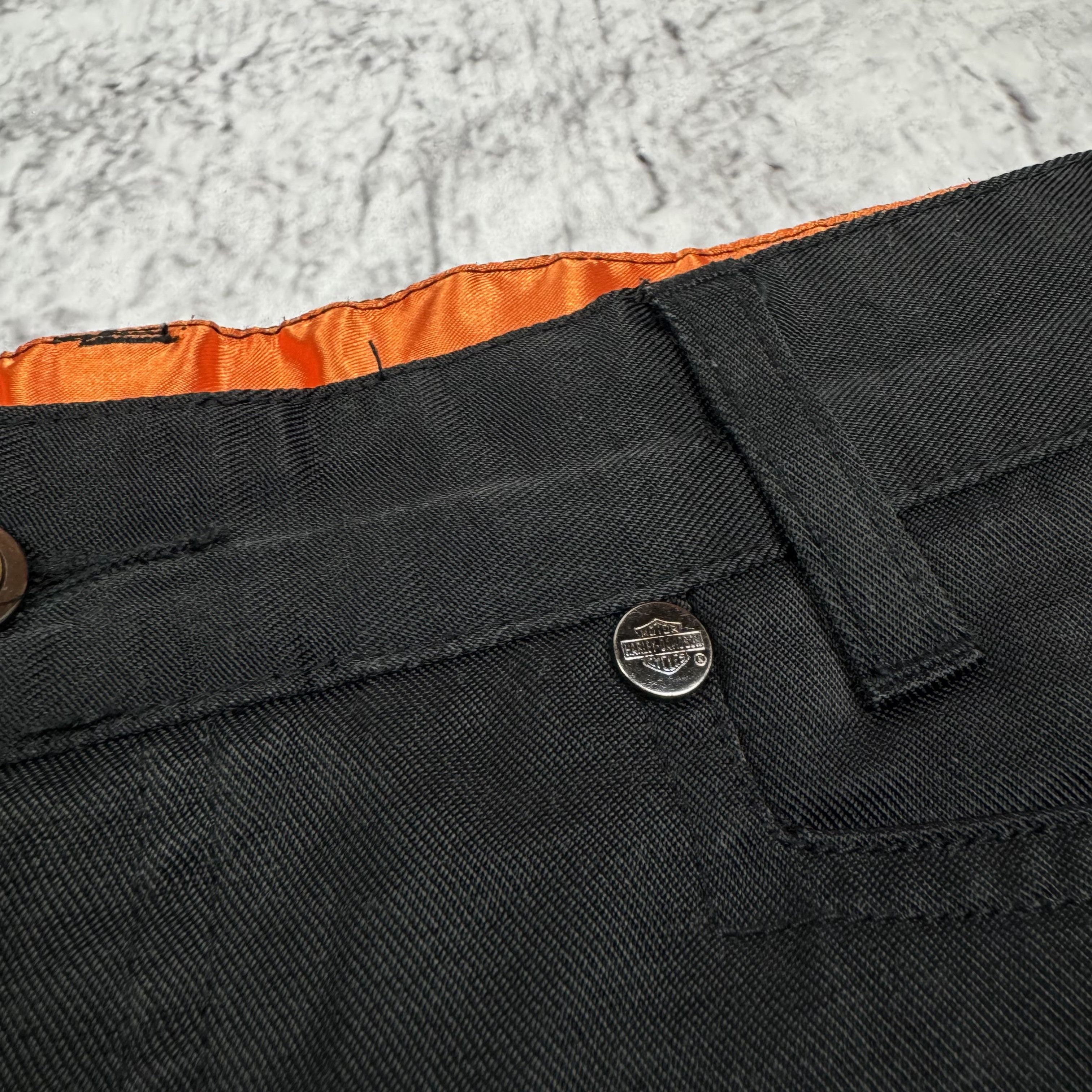 Harley Davidson Harley-Davidson Women's Black Cotton Straight Leg Pants 6 Size 28" / US 6 / IT 42 - 5 Thumbnail