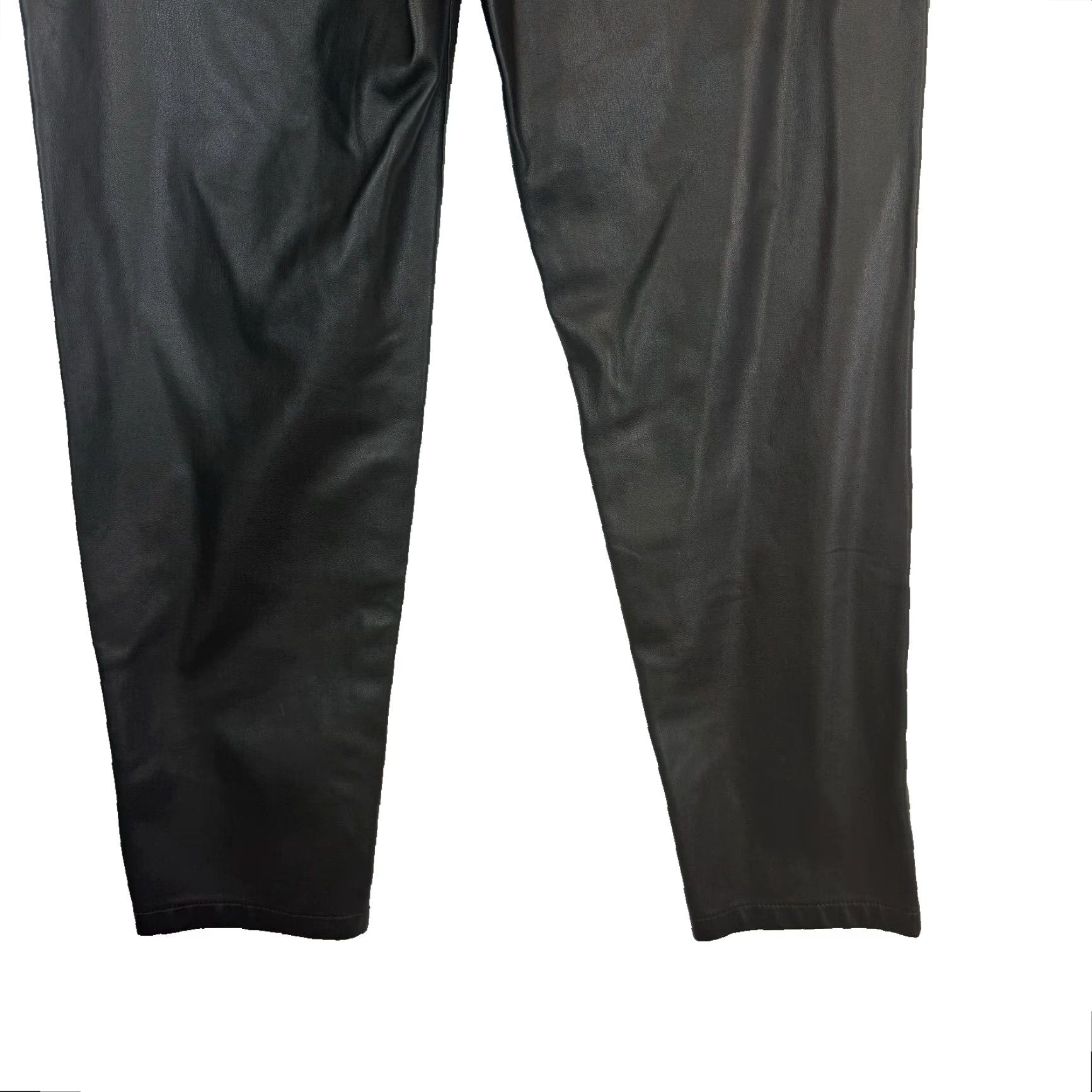 Zara ZARA Black Faux Leather High-Rise Skinny Pants Women's 2 5-Pocket Jeans Style Size 26" / US 2 / IT 38 - 3 Thumbnail