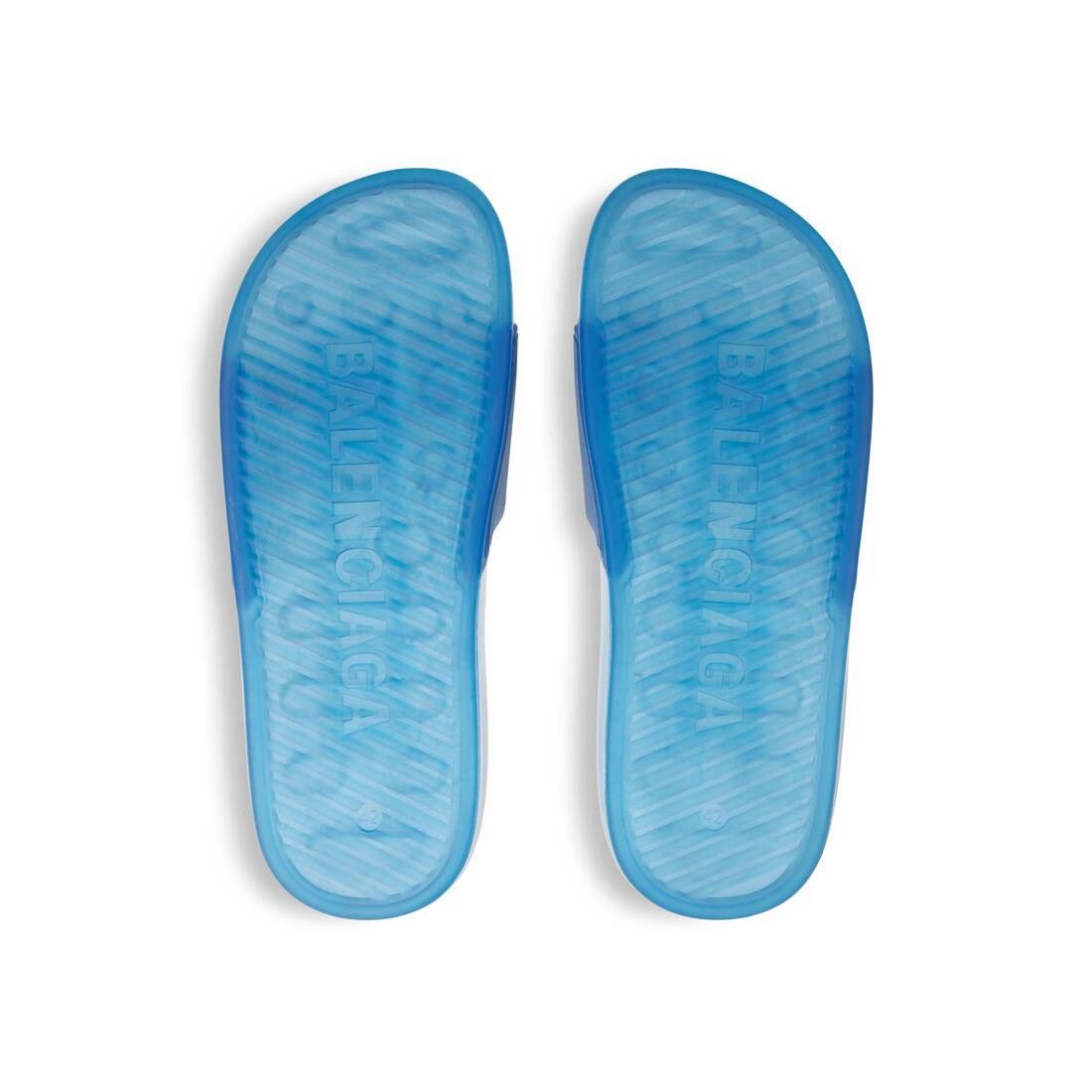 Balenciaga o1s1wg111125 Pool Transparent Slide Sandals in Blue Size US 12 / EU 45 - 6 Thumbnail