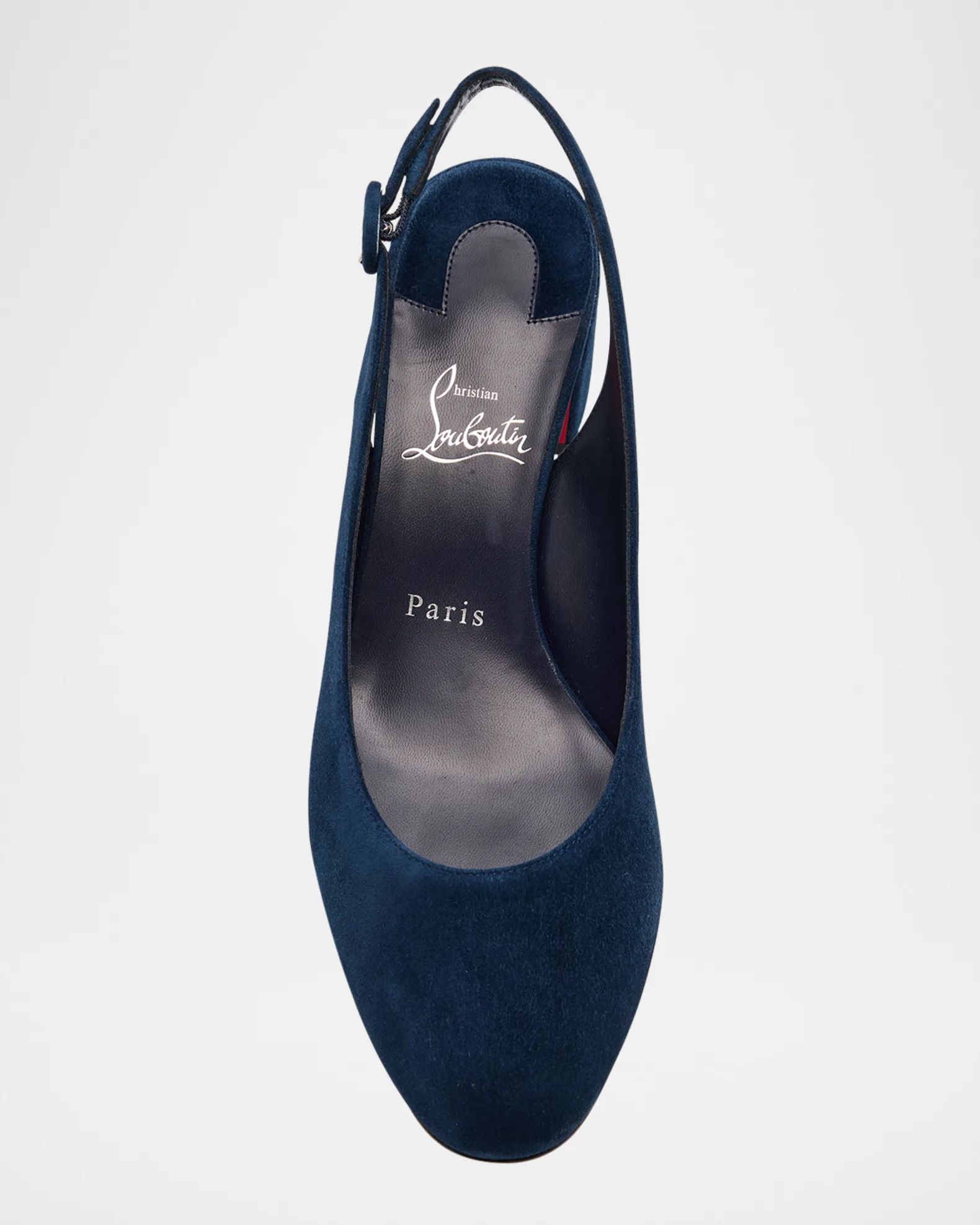 Christian Louboutin So Jane Sling 55 Marine Blue Slingback Sandal Block Heel 36 Size US 6 / IT 36 - 7 Thumbnail