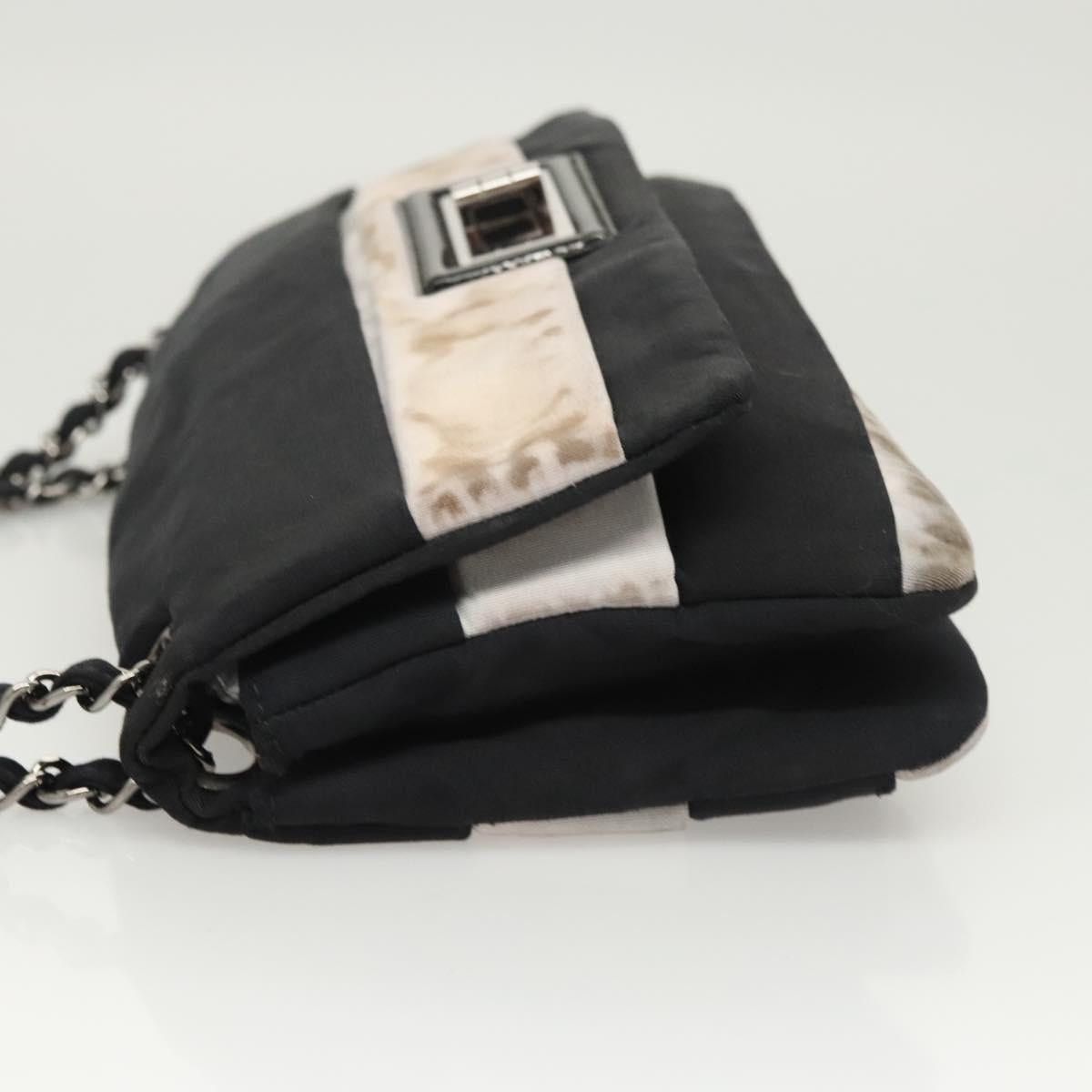 Chanel CHANEL Chain Shoulder Bag Nylon Black Silver CC Size ONE SIZE - 4 Thumbnail