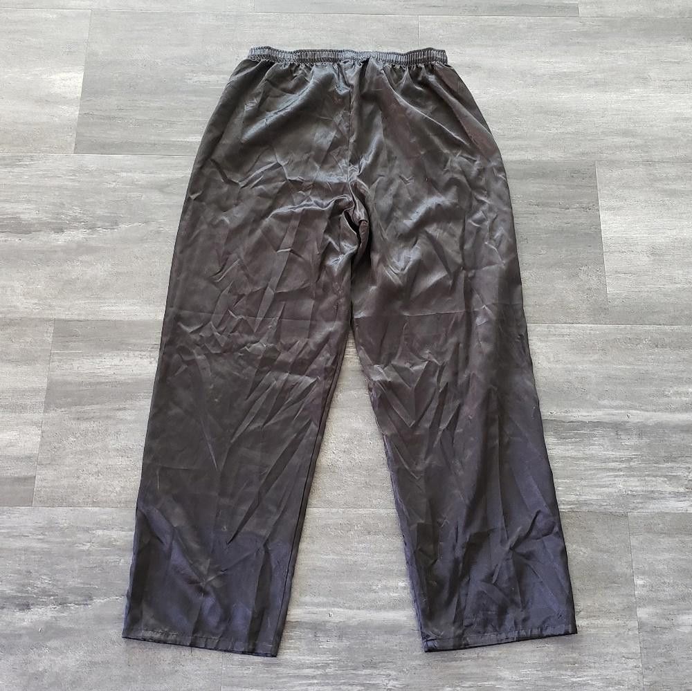 Designer Black Satin Elegant Moments Pajamas Set Size ONE SIZE - 4 Thumbnail