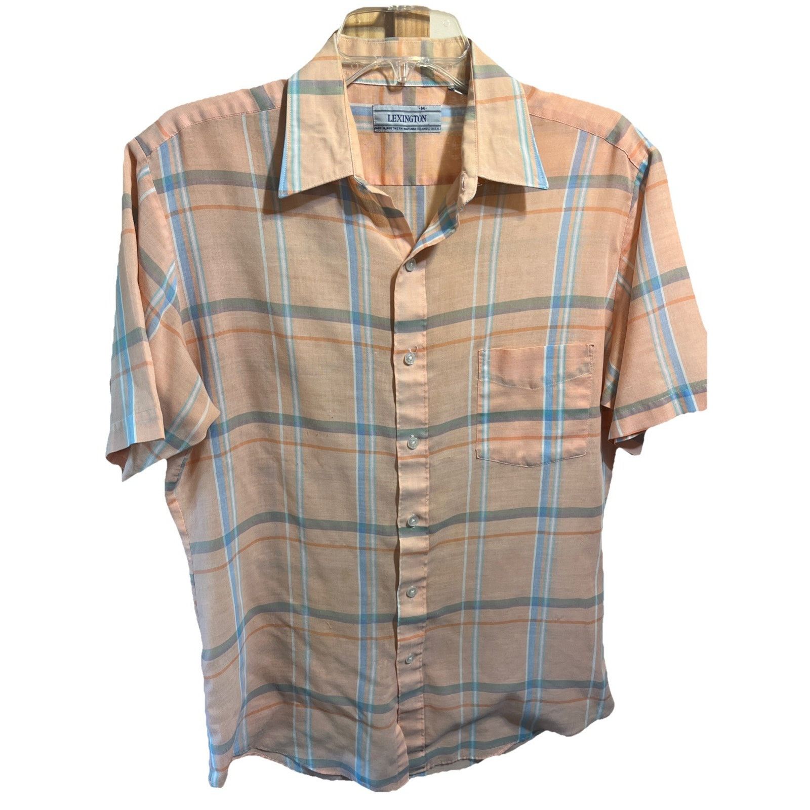Other Vintage Lexington Men's Button Short Sleeve Shirt M Orange Size US M / EU 48-50 / 2 - 1 Thumbnail