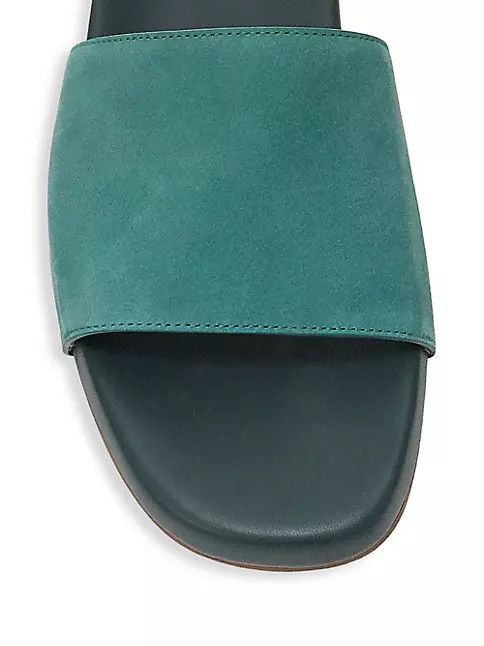Loro Piana o1srvl11e1024 Suede Slides in Sage Green Size US 12 / EU 45 - 4 Thumbnail