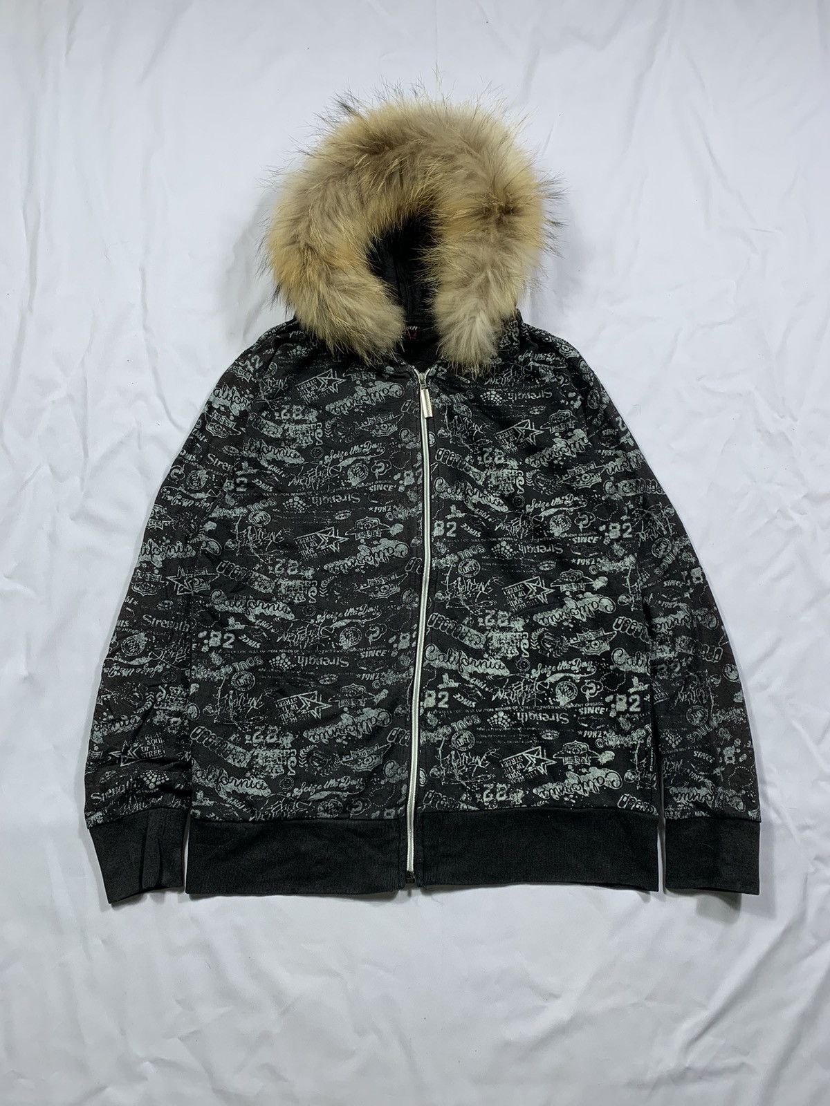 If Six Was Nine × In The Attic × Japanese Brand Crazy Faded Black Bad Boy fur hoodie Gothic punk Size US L / EU 52-54 / 3 - 1 Thumbnail