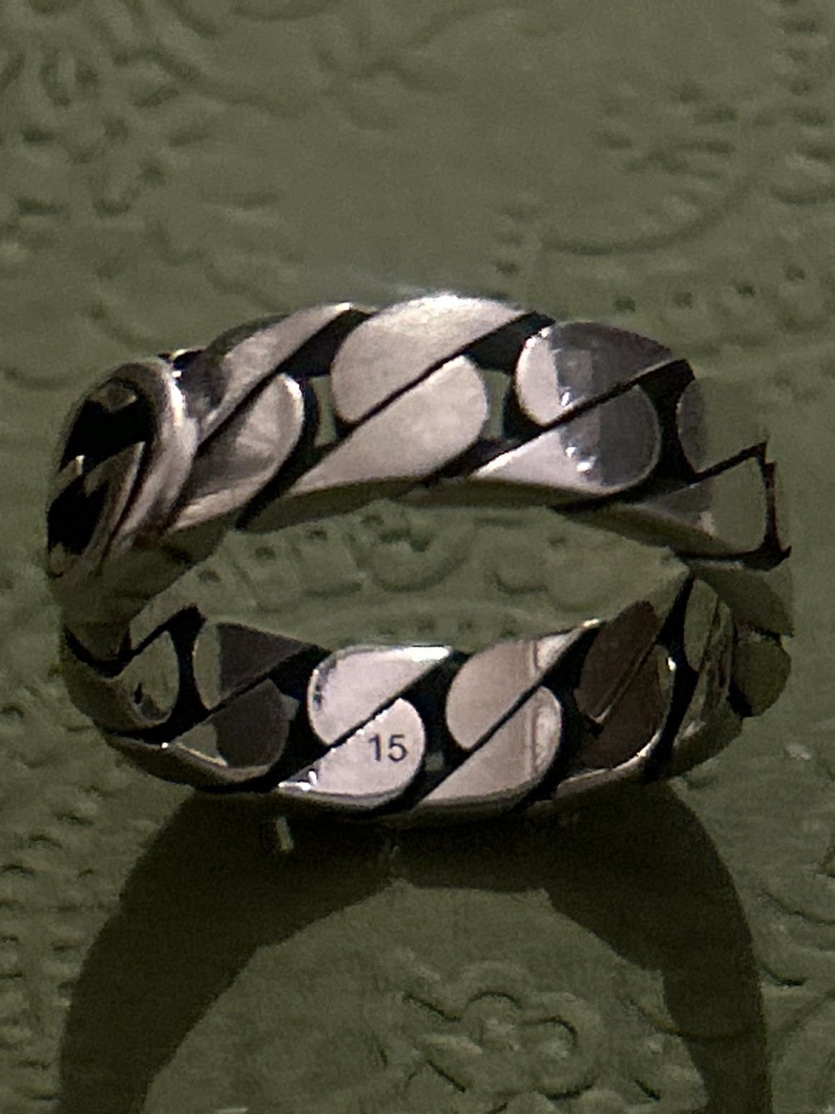 Gucci Gucci Wide Ring Interlocking G Sterling Silver Chain AG 925 Size ONE SIZE - 4 Thumbnail