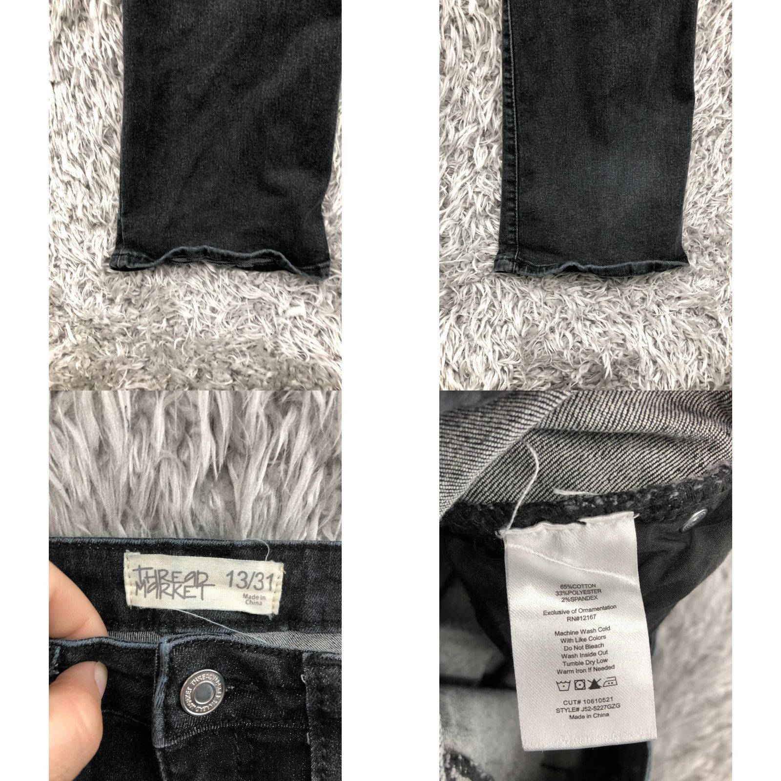 Market Thread Market Bootcut Jeans Size 13 Juniors Womens Dark Wash Black Jeans Casual Regular 5-Pocket Denim N/A Mens Womens Boys Girls Size 34" / US 12 / IT 48 - 8 Thumbnail