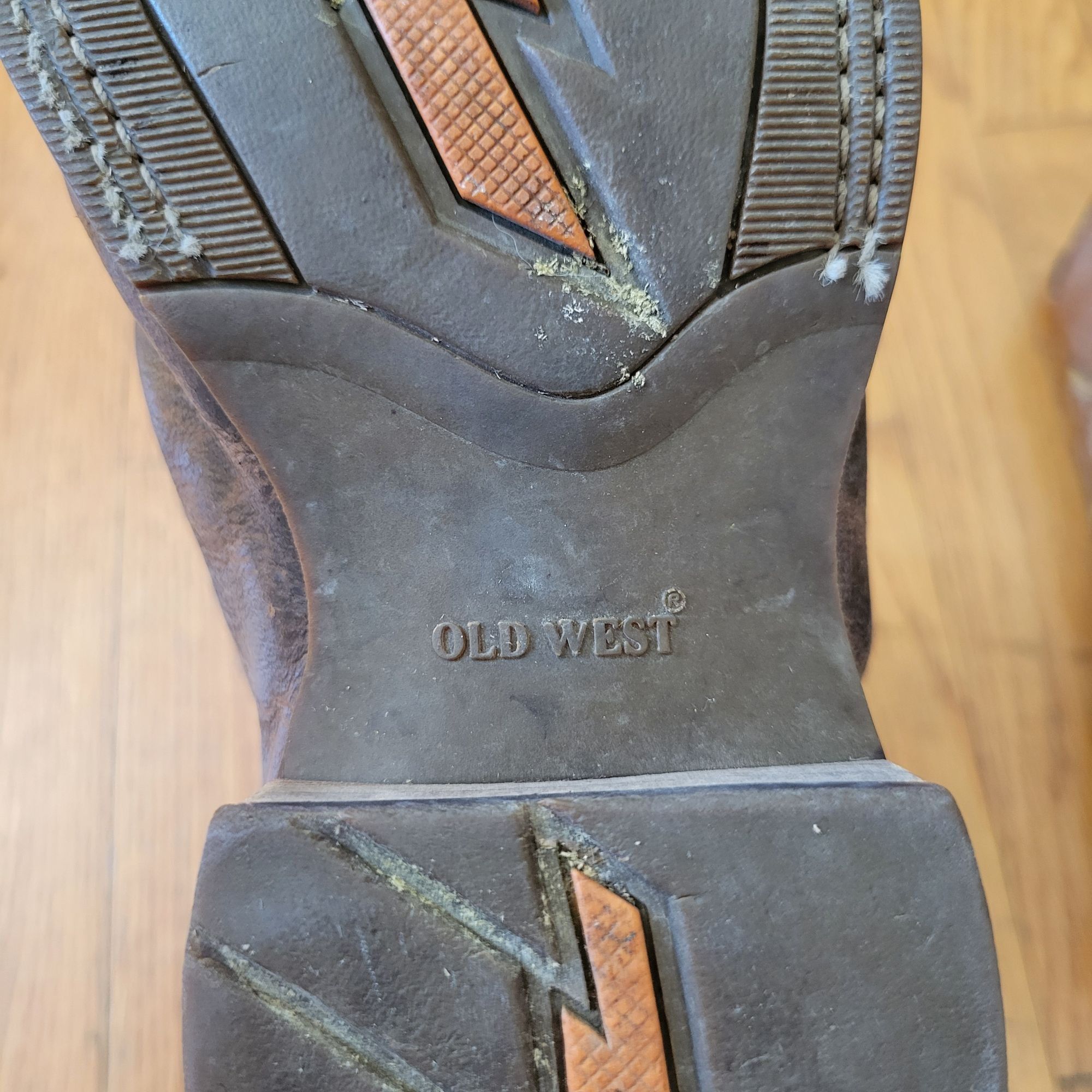 Other Old West Leather Cowboy Boots 5D Square Toe Western Grunge Size US 6.5 / IT 36.5 - 11 Thumbnail