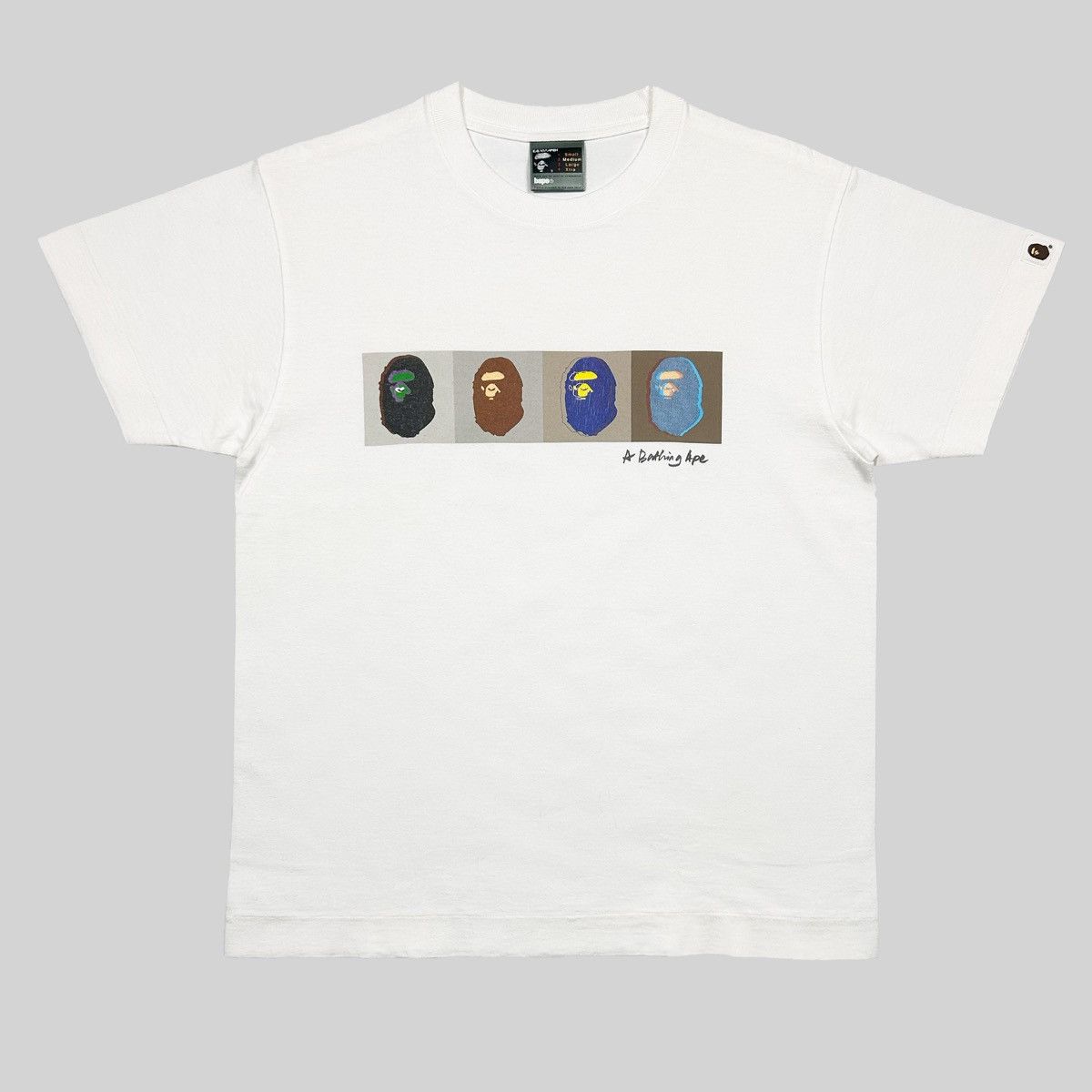 image of Bape Warhol Apes Tee in White, Men's (Size Medium)