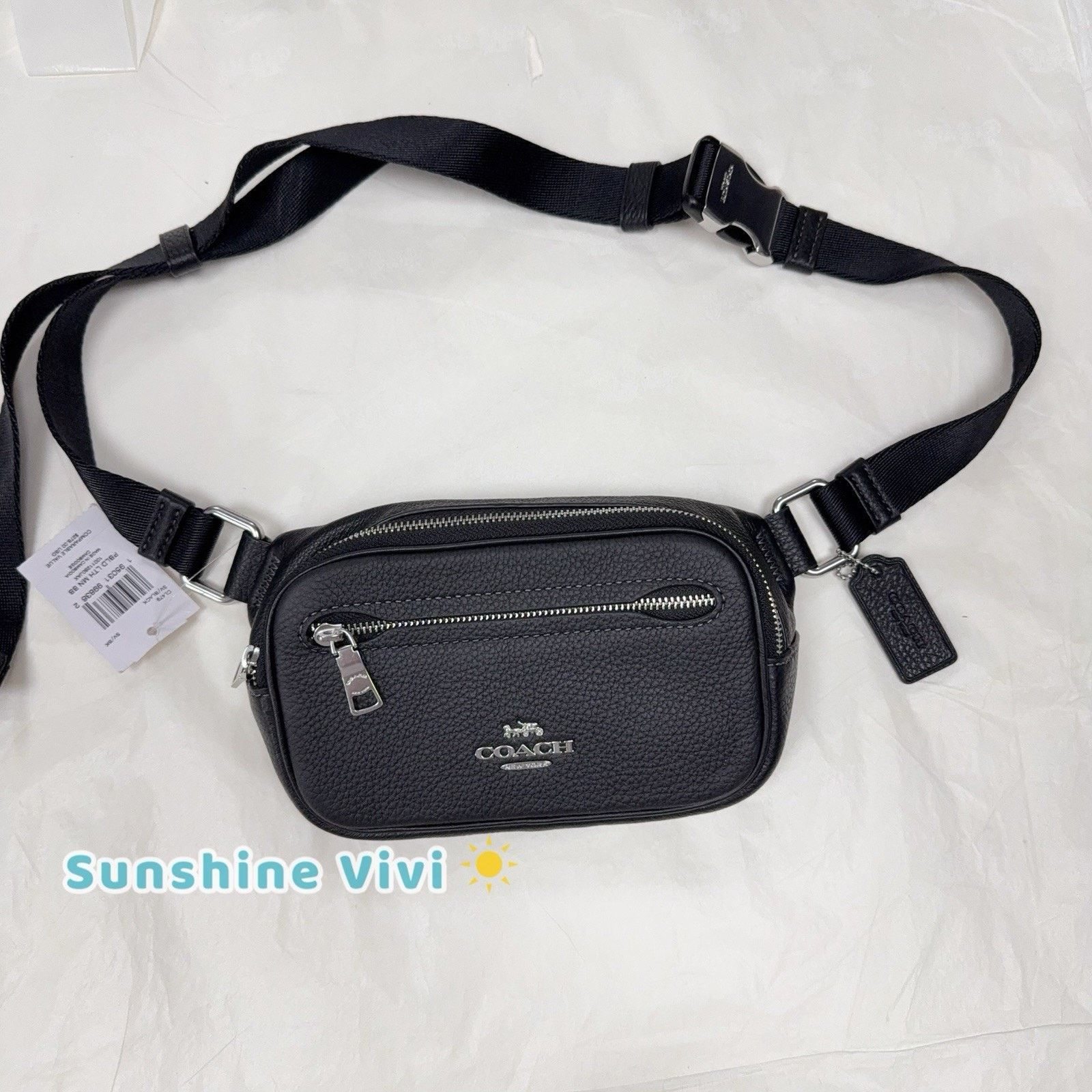 Coach NWT COACH Pebbled Leather Mini Belt Bag In Black CL479 Size ONE SIZE - 1 Thumbnail