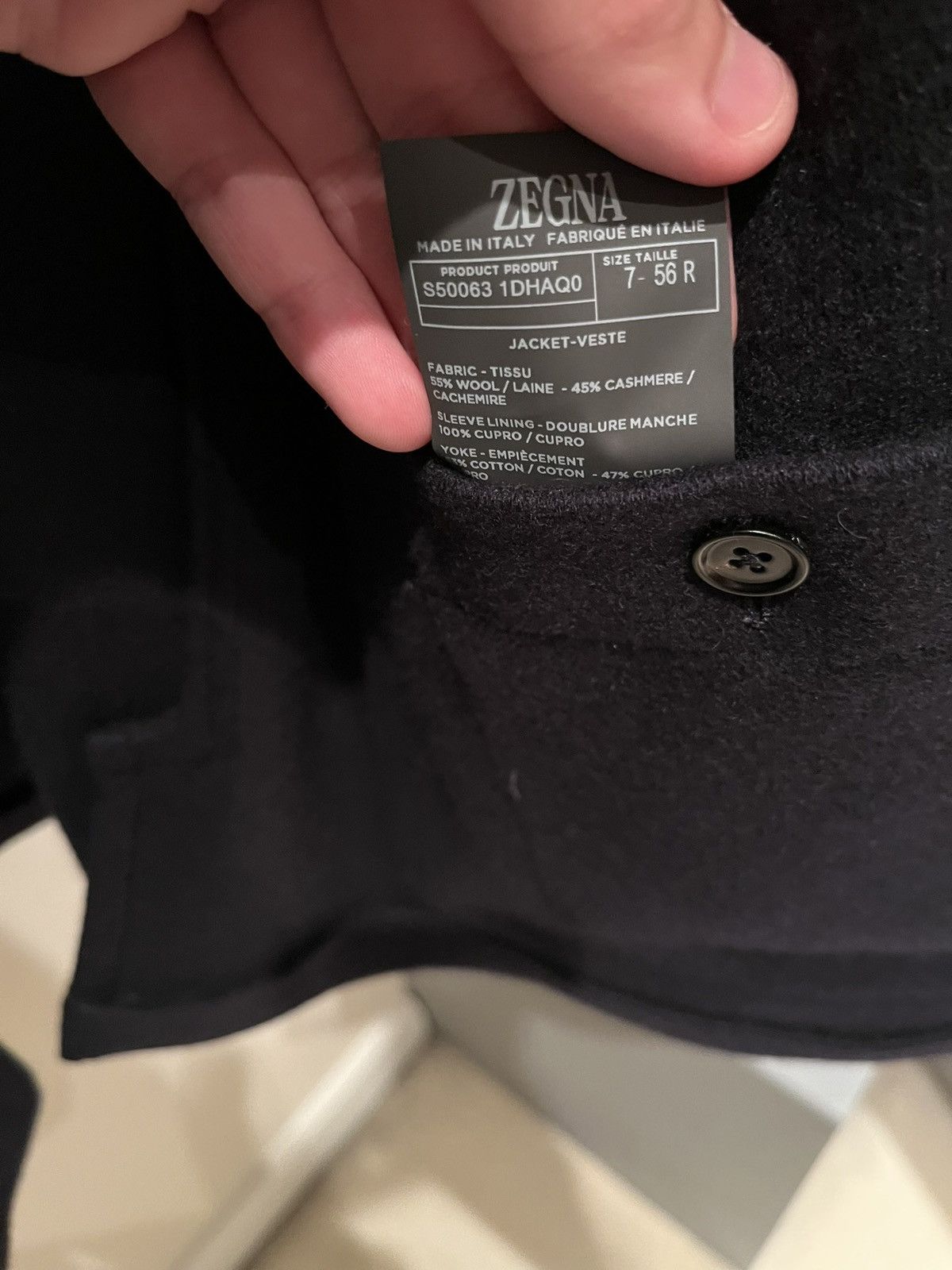 Z Zegna Zegna Wool & Cashmere Alpe Chore Jacket Navy Blue New+Tags Size US XL / EU 56 / 4 - 8 Thumbnail