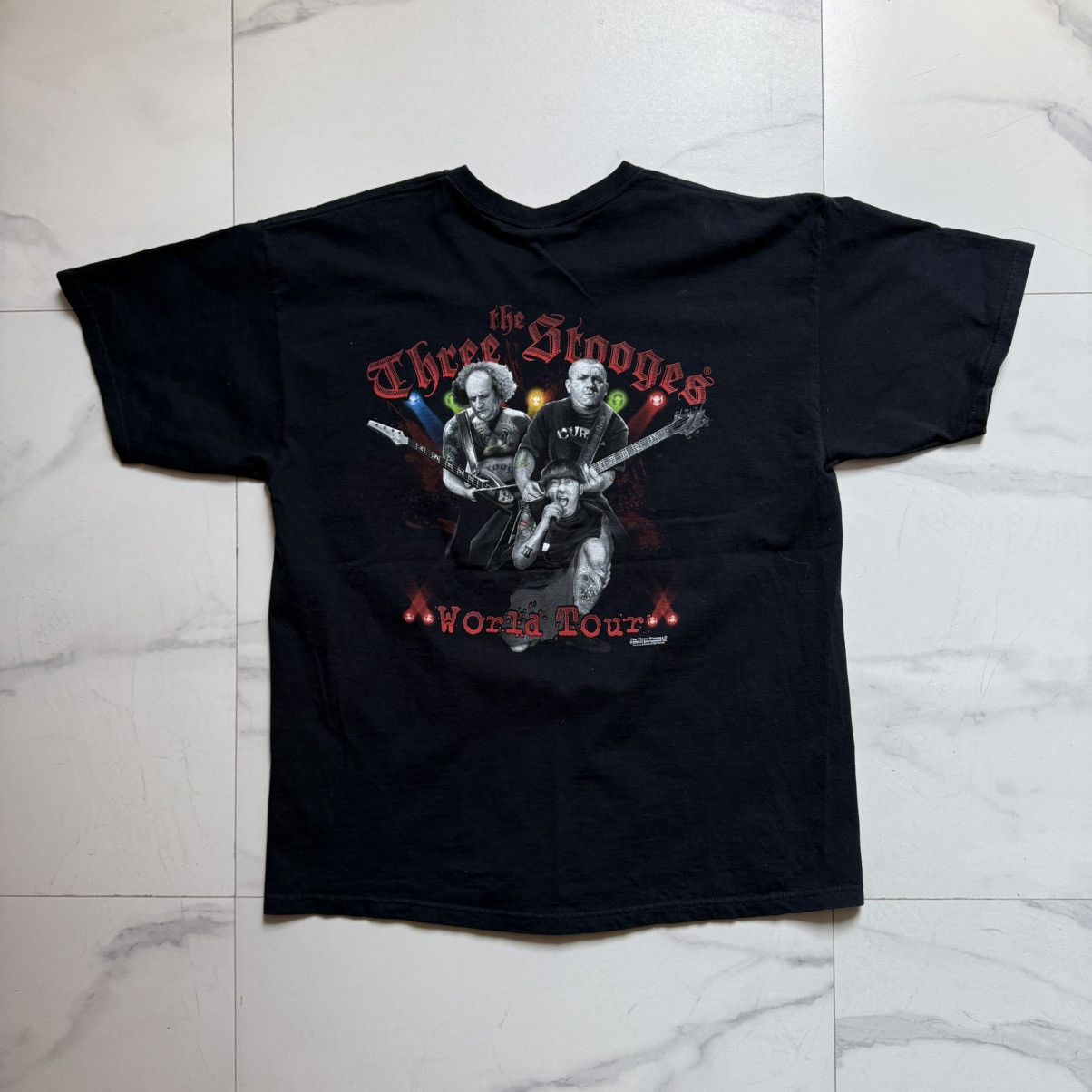 Vintage Vintage Y2K The Three Stooges World Tour T-Shirt Size US XL / EU 56 / 4 - 3 Thumbnail