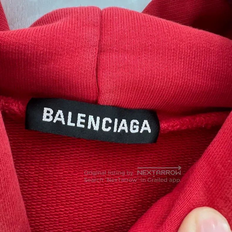 Balenciaga Balenciaga Red Hooded Sweatshirt Size US L / EU 52-54 / 3 - 3 Thumbnail
