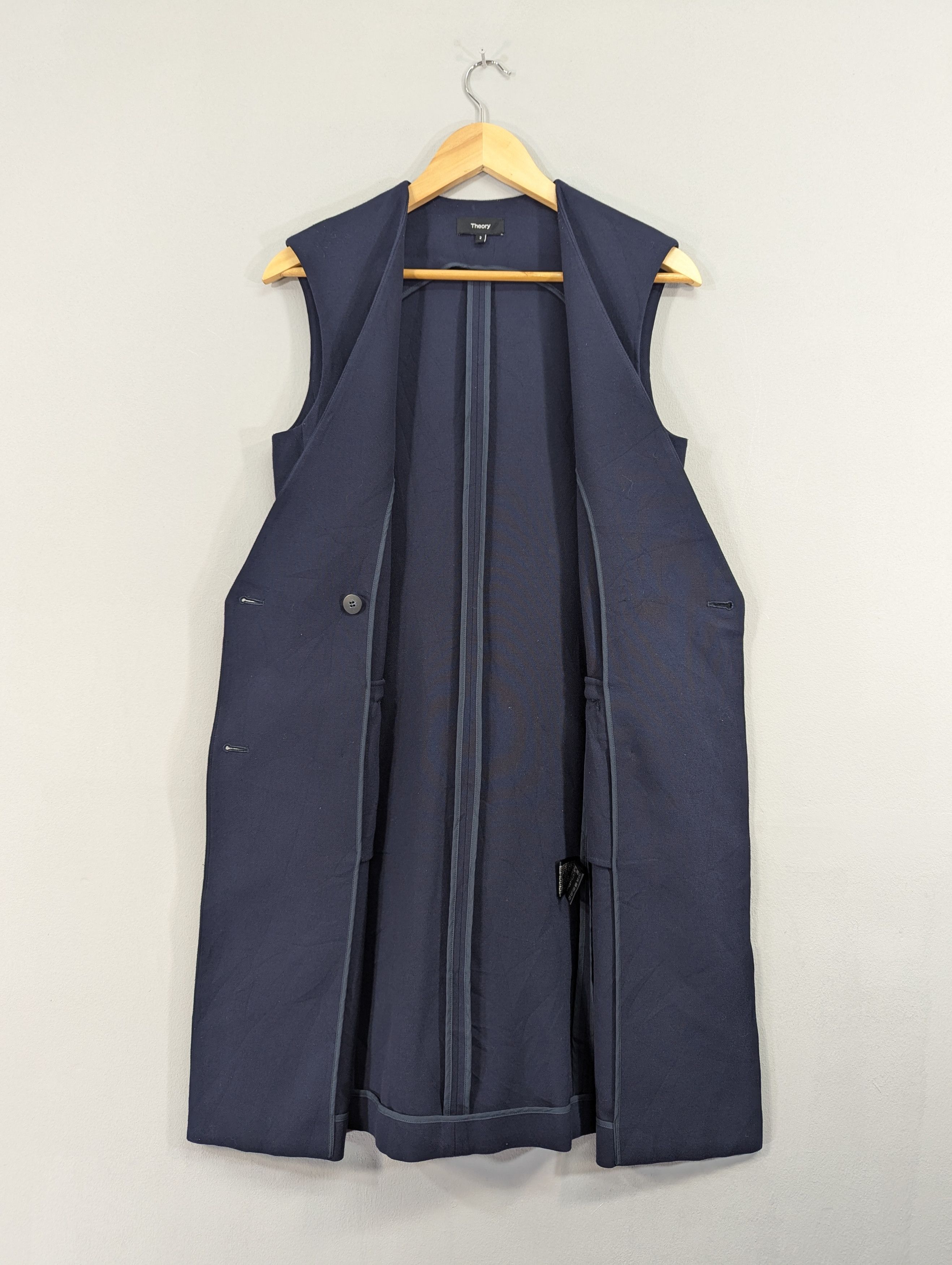 Theory Theory Seam Vest Double Breasted Sleeveless Coat Jacket Size XS / US 0-2 / IT 36-38 - 5 Thumbnail