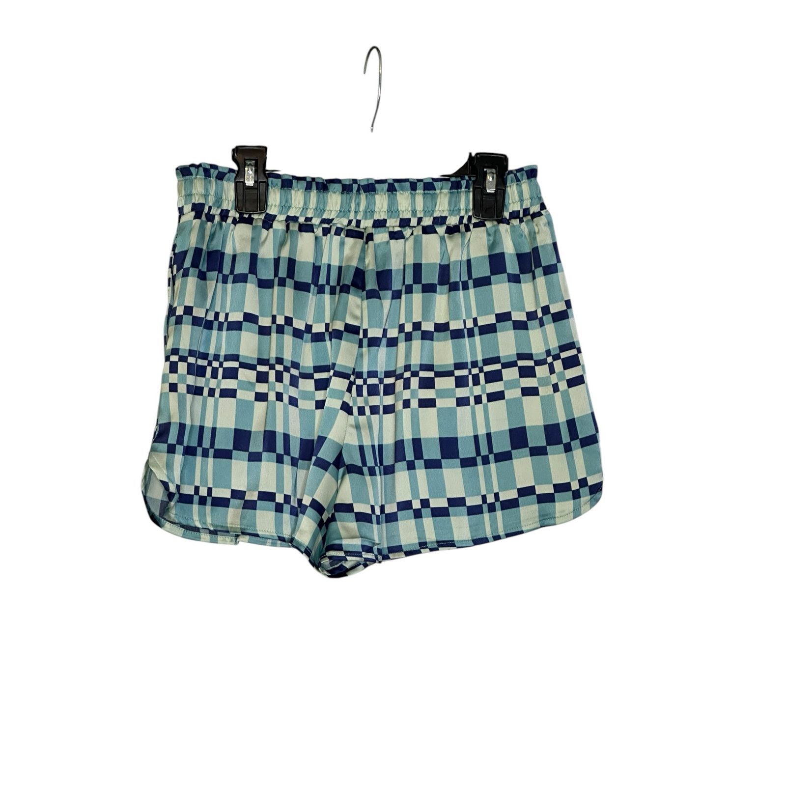 Forever 21 Forever 21 blue satin check print shorts size Medium Size 28" / US 6 / IT 42 - 2 Thumbnail