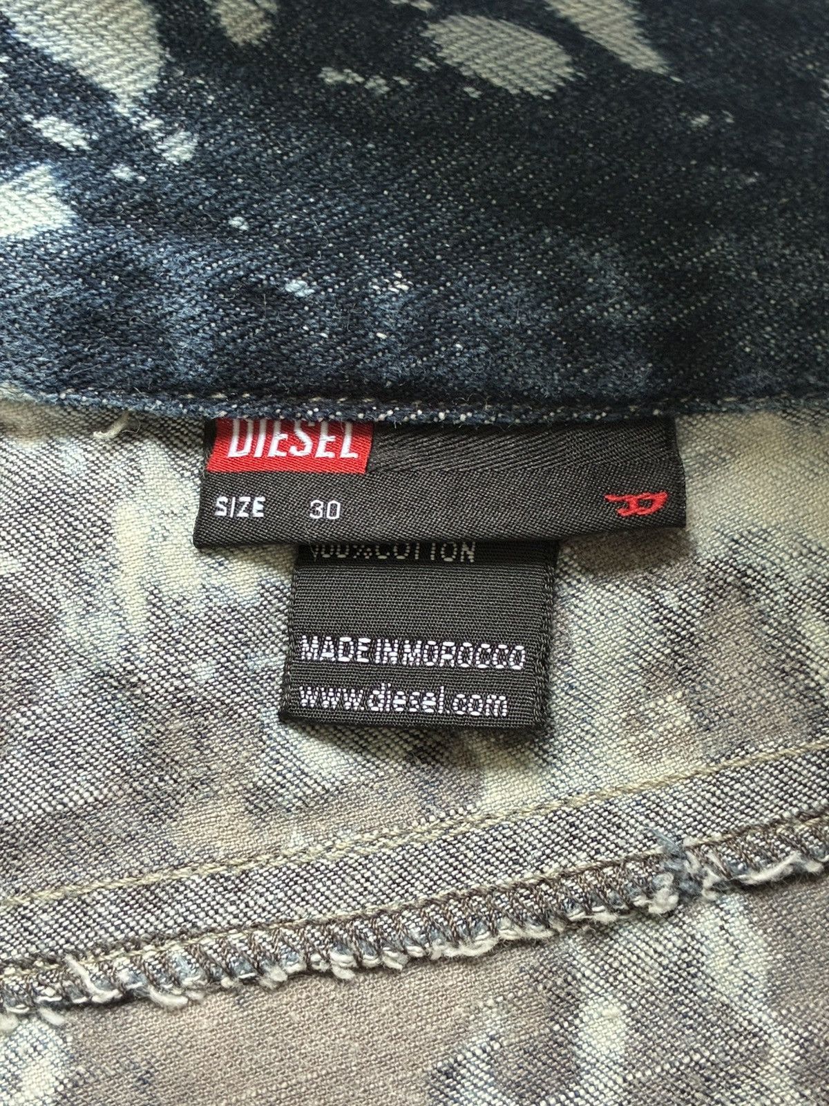 Diesel 2000s Dyed and Bleached belted denim by Diesel Size 30" / US 8 / IT 44 - 3 Thumbnail