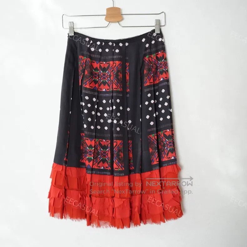Comme des Garcons Comme Des Garcons size XS Red and black woven fringe pleat Size 23" - 1 Thumbnail