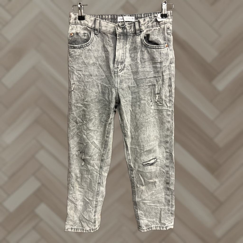 Zara Zara Womens Gray The Mom Fit Denim Jeans Stretch Size 14-14 Womens Jeans Mom Fit Gray Denim Stretch Zara The Mom Fit Size 14-14 Size 36" / US 14 / IT 50 - 1 Thumbnail
