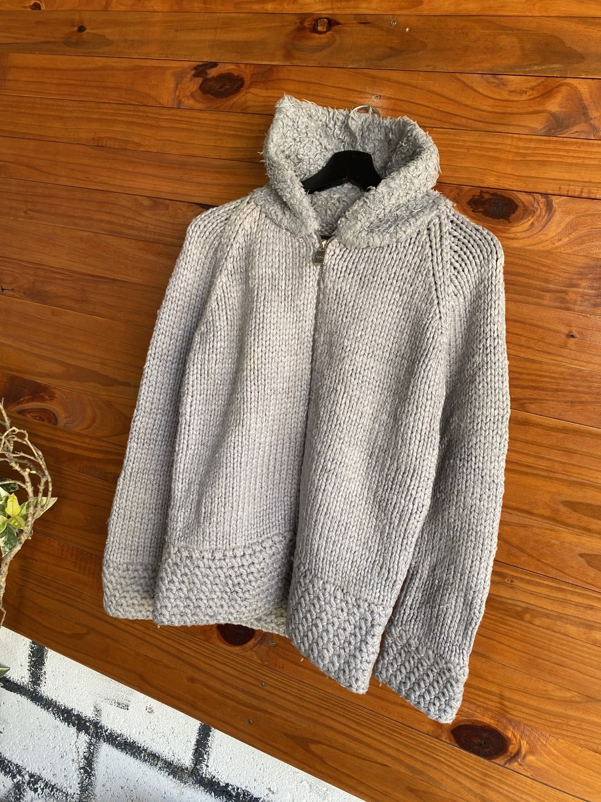 Bape BAPY by A Bathing Ape Grey Knit Zip Hoodie Jacket Wool Blend Size M / US 6-8 / IT 42-44 - 4 Thumbnail