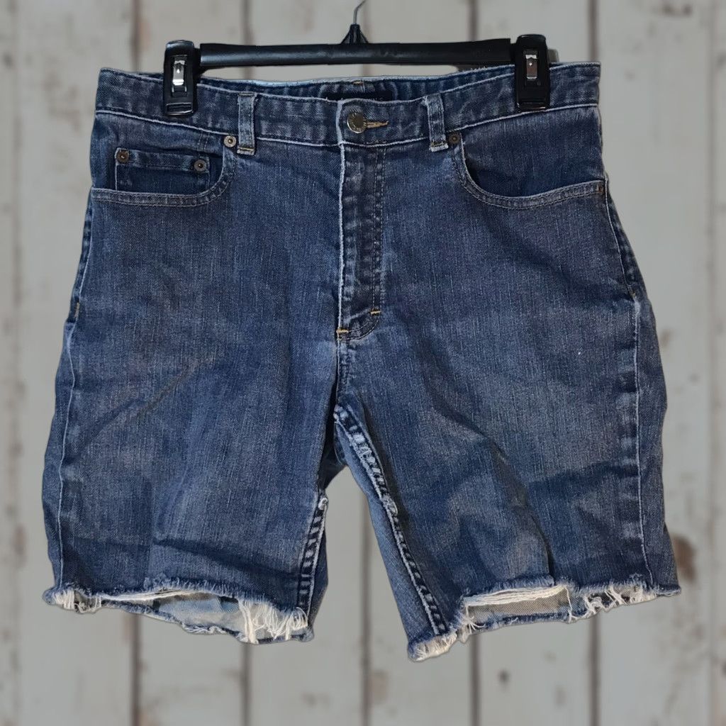 Banana Republic Banana Republic Dark Wash Cut-Off Jean Shorts Womens Size 10 Blue Denim Casual Workwear Size 32" / US 10 / IT 46 - 1 Thumbnail