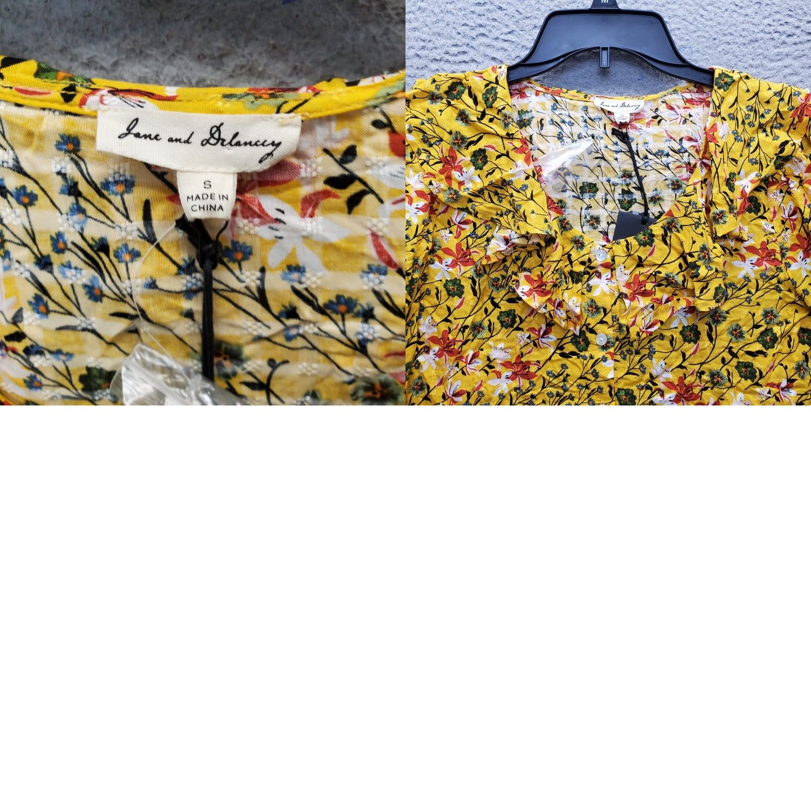 Vintage Jane & Delancey Blouse Womens Small Multi Floral Ruffle Neck Button Front Long Sleeve Top Size S / US 4 / IT 40 - 8 Thumbnail
