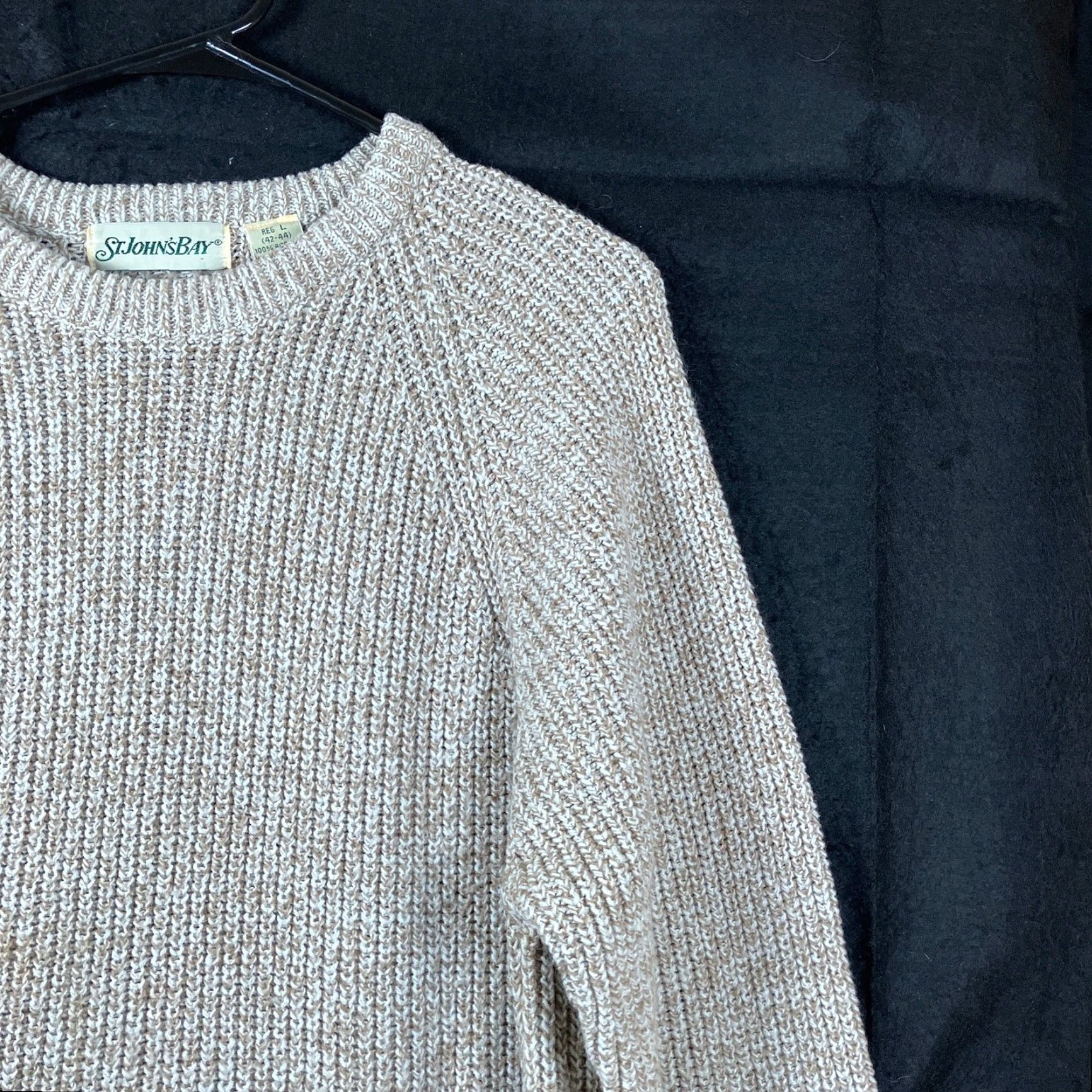 Vintage St. John's Bay Mens Sweater Tan Crew Neck Knit Long Sleeve Pullover Large Size US L / EU 52-54 / 3 - 5 Thumbnail