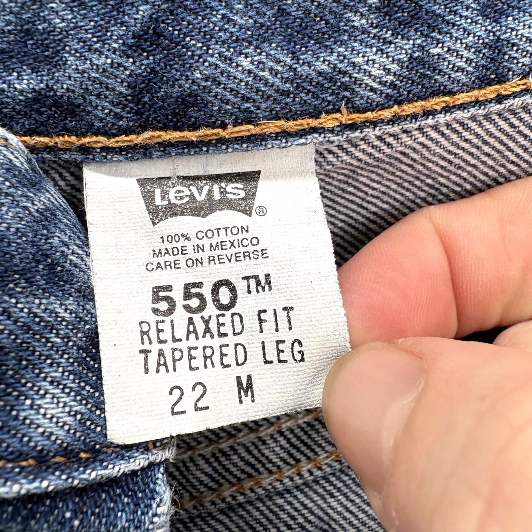 Levi's VINTAGE Levis 550 Relaxed Tapered Jeans Womens 22 Blue Med Wash High Rise Y2K Size 40" / US 18 - 5 Thumbnail