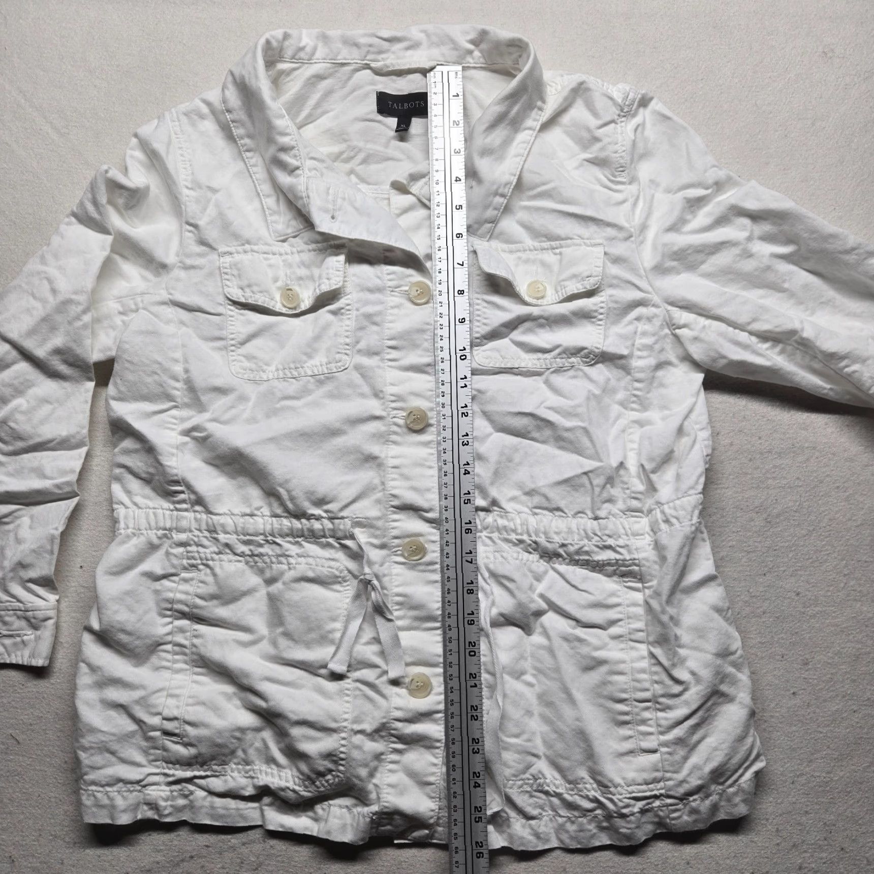 Talbots Talbots Cotton Jacket Solid White Coat Button Front Women's XL JACKET Cotton Utility 90s Classic Mens? Size XL / US 12-14 / IT 48-50 - 6 Thumbnail