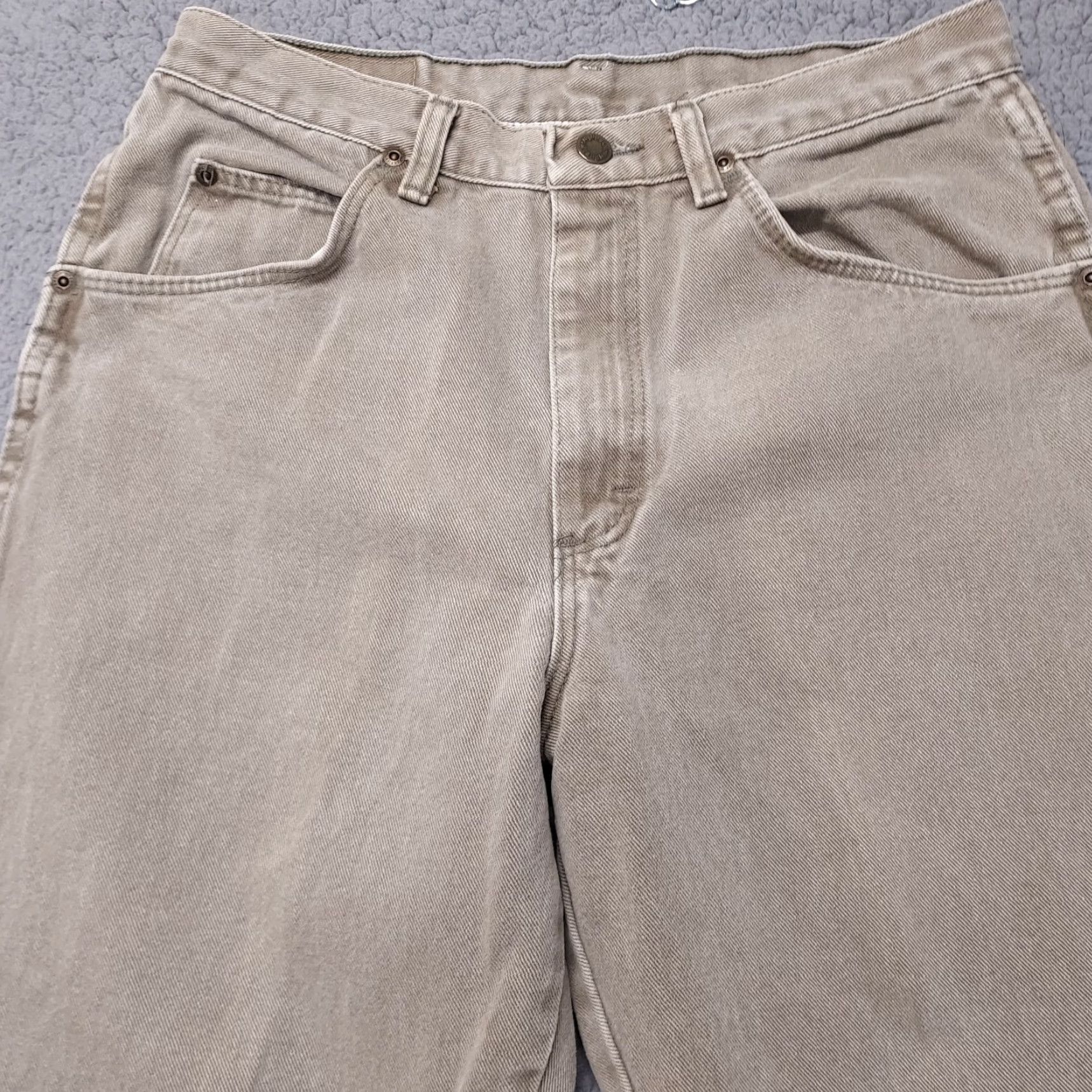 Wrangler VINTAGE Wrangler USA Made Jeans Mens 33 x 32 Beige Cowboy Straight 30x30.5" Denim 5-Pocket WW Size US 33 - 5 Thumbnail