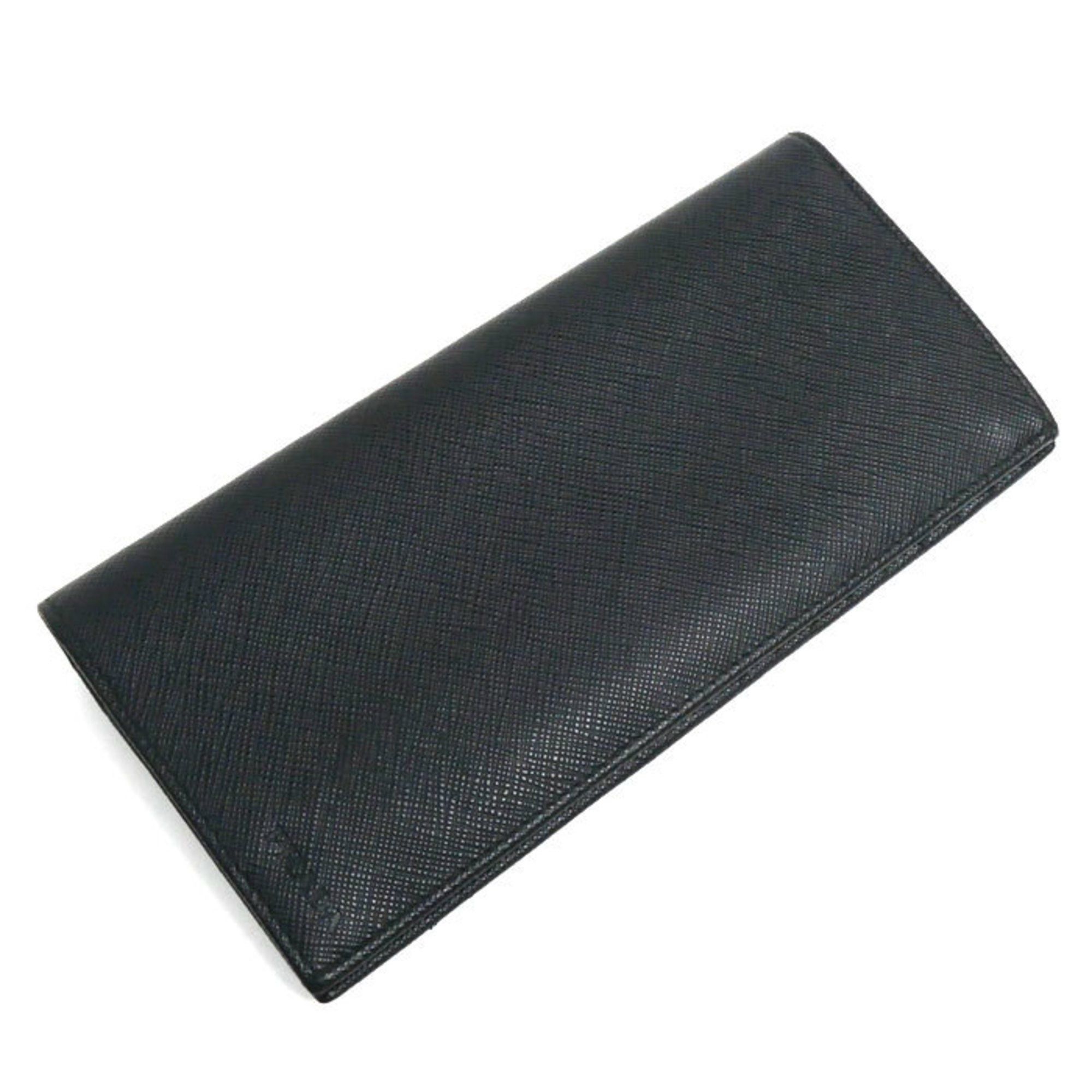 Prada Long Wallet Black 2MV836 053 F0002 Embossed Men's