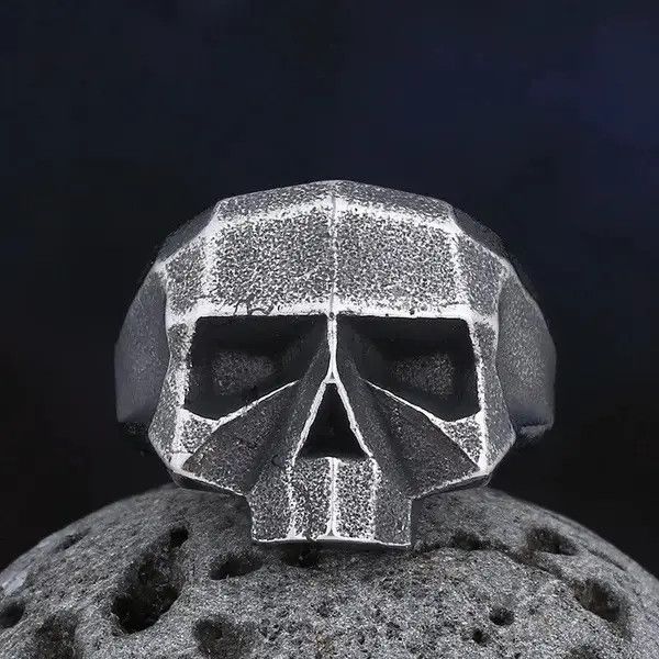 Japanese Brand New Punk Rock 316L Stainless Steel Vintage Skull Ring Size ONE SIZE - 3 Thumbnail