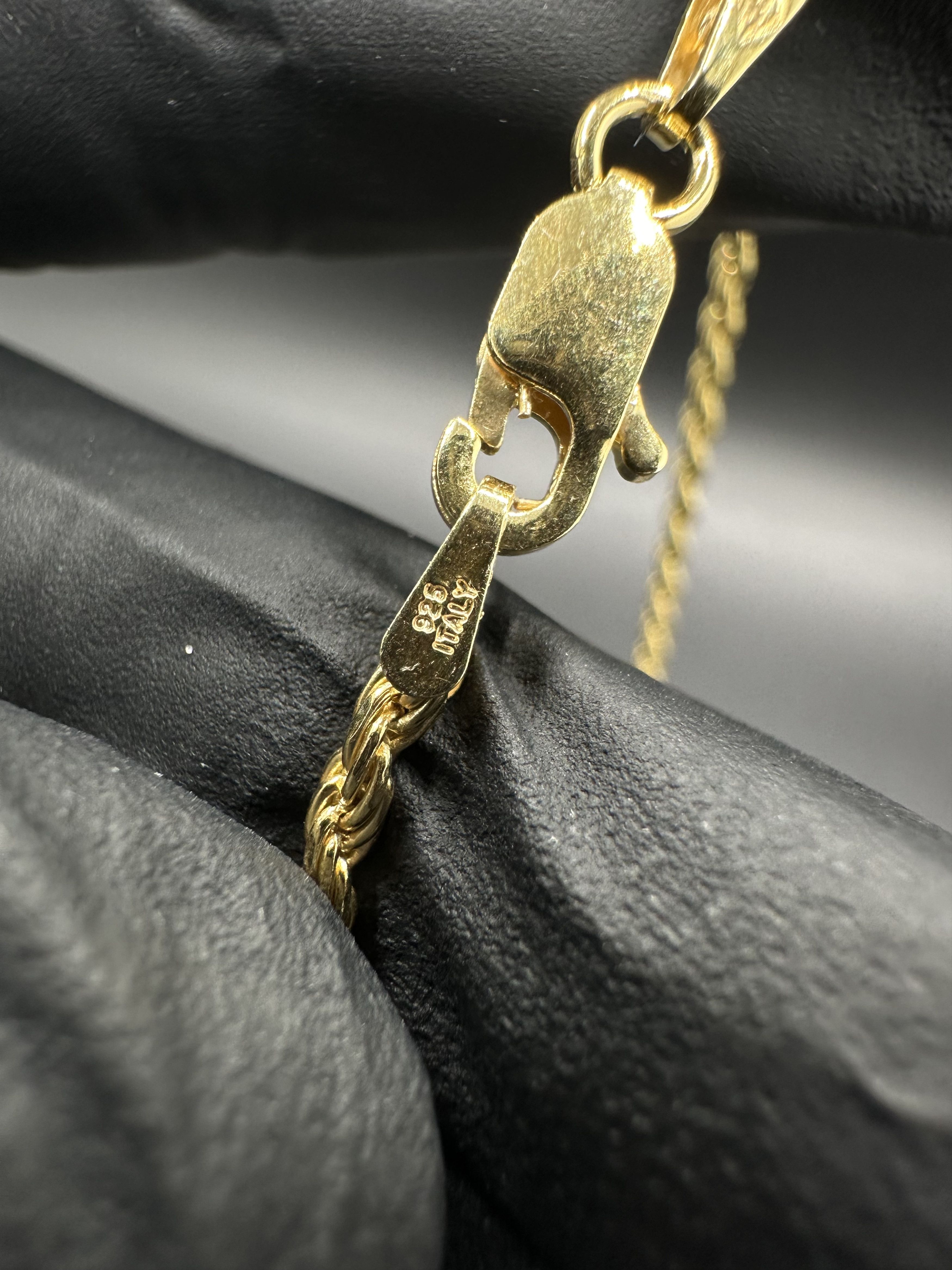 Jewelry 14KT GOLD OVER STERLING SILVER 925 DIAMOND CUT ROPE Size ONE SIZE - 5 Thumbnail