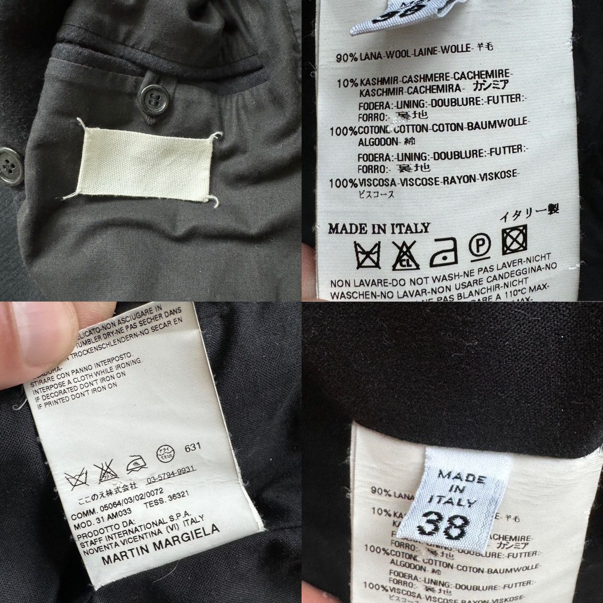 Maison Margiela Early Martin Margiela Artisanal Wool Cashmere Peacoat Jacket Size XS / US 0-2 / IT 36-38 - 24 Thumbnail