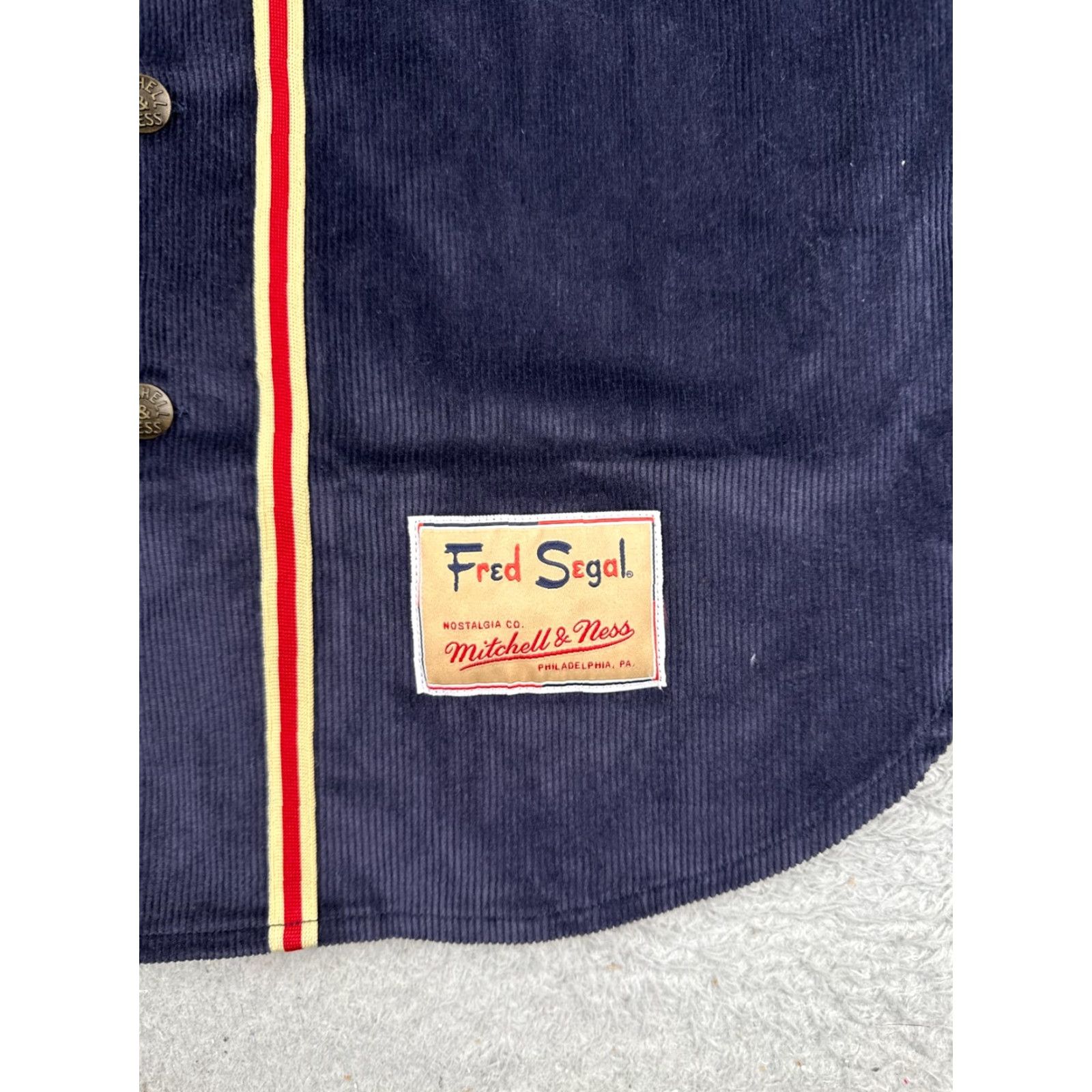 Mitchell & Ness VINTAGE Mitchell & Ness x Fred Segal Baseball Jersey Men Medium Blue Corduroy LA #61 NEW Size US M / EU 48-50 / 2 - 6 Thumbnail