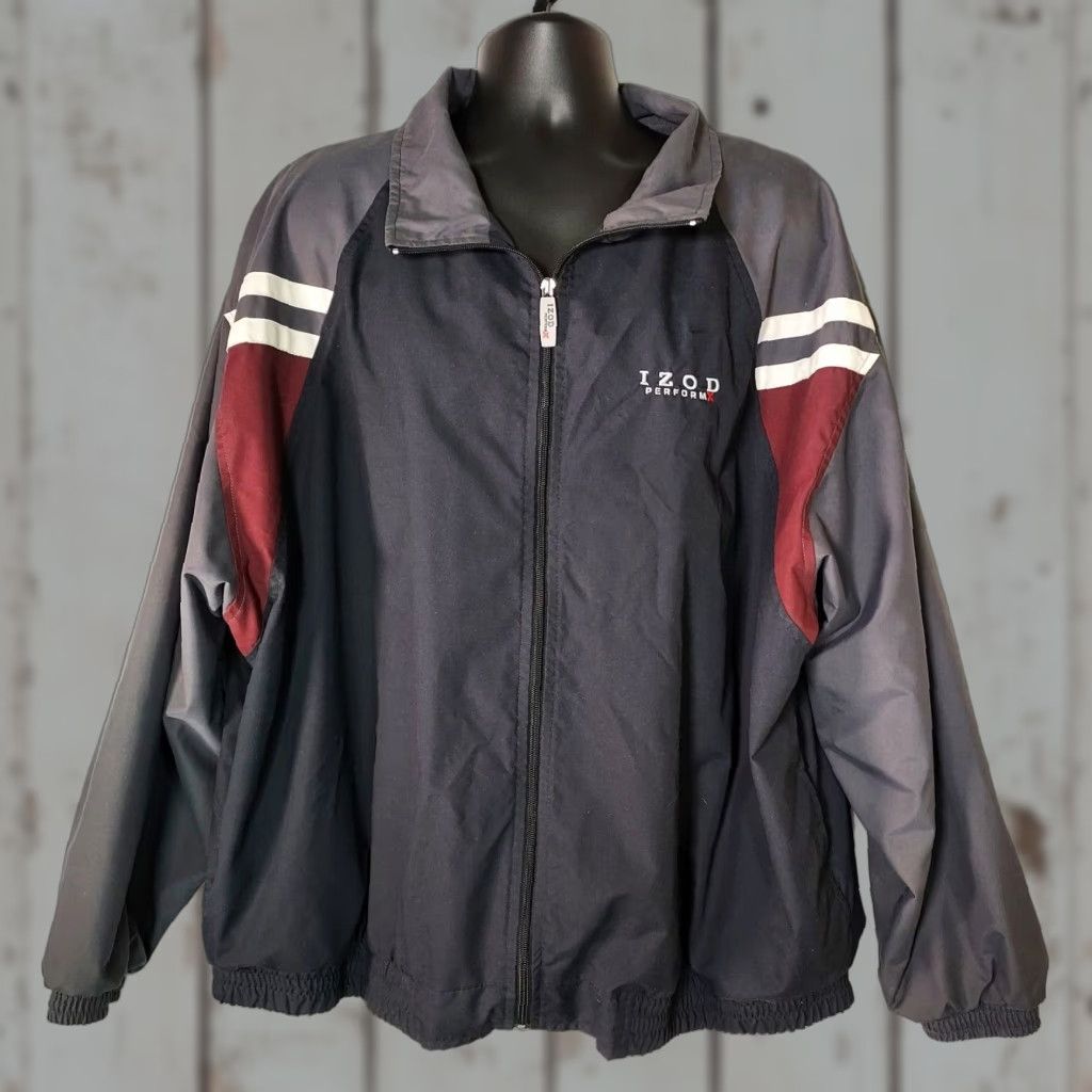 Izod IZOD PERFORMX 3XL Navy/Red Lightweight Full Zip Front Jacket Mens Jacket Size US XXL / EU 58 / 5 - 1 Thumbnail