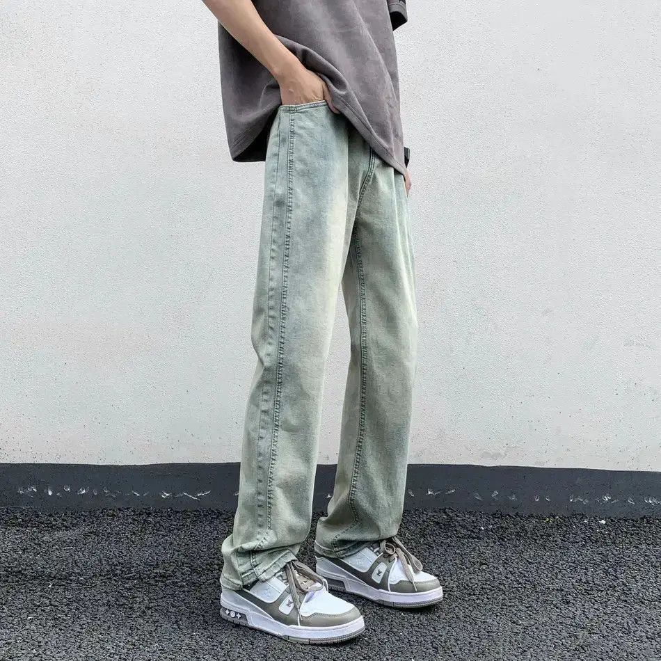Japanese Brand Retro loose straight tube mud dyed jeans Size US 32 / EU 48 - 5 Thumbnail