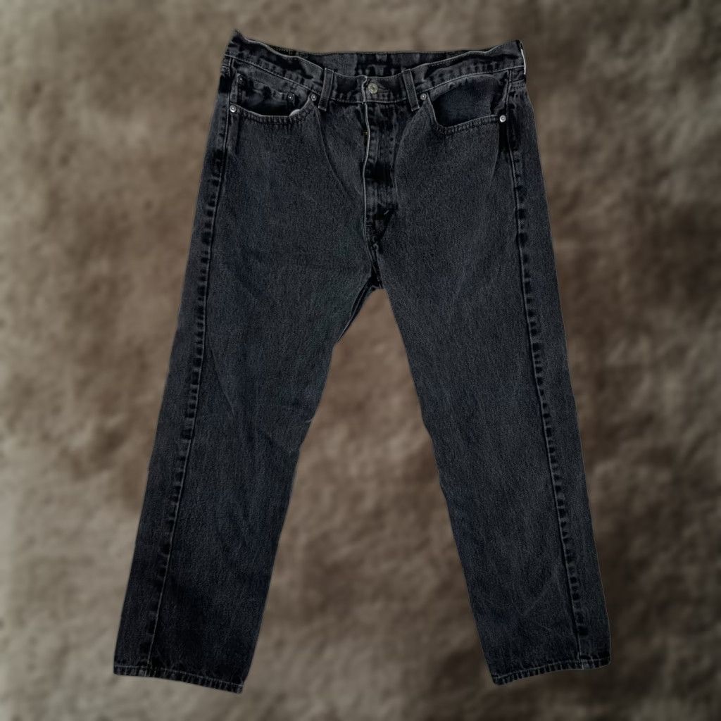 Levi's VINTAGE Levi’s 505 Jeans Black Denim Regular 36x30 29in Inseam 5-Pocket Grunge 90s USA Men Size US 32 / EU 48 - 1 Thumbnail