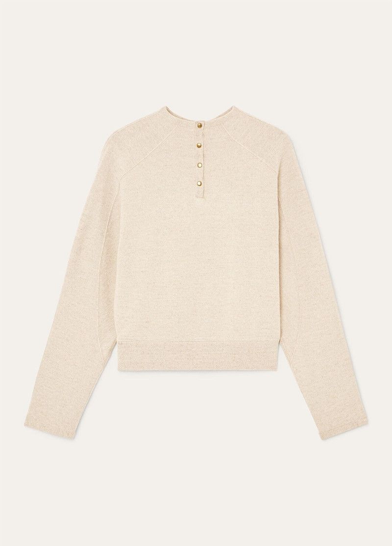 Loro Piana o1srvl11e0526 FAP0750 Brienno Sweatshirt in Ecru Size L / US 10 / IT 46 - 6 Thumbnail