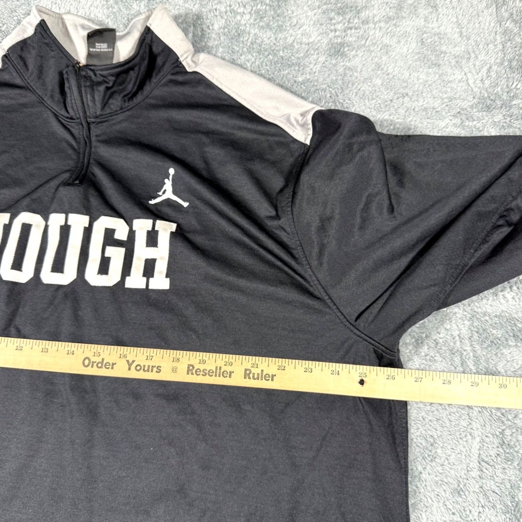 Jordan Brand VINTAGE Jordan HOUGH 2XL Mens Quarter Zip Pullover Shirt Black Gray Athletic Size US XXL / EU 58 / 5 - 7 Thumbnail
