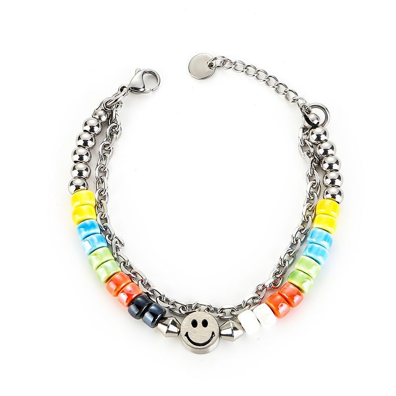 Jewelry Smile Hip-hop Bracelet Y2K Punk Chain Gotch Bracelets Chains Size ONE SIZE - 5 Thumbnail